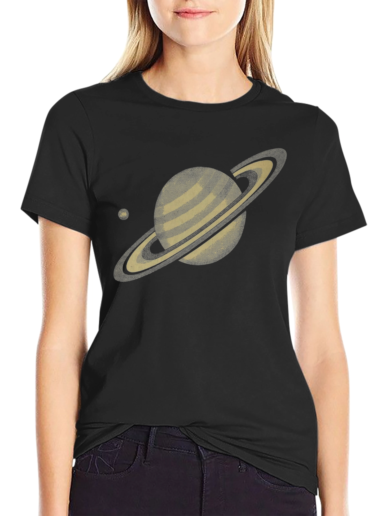 Saturn Graphic Tee - Trendy Space Design