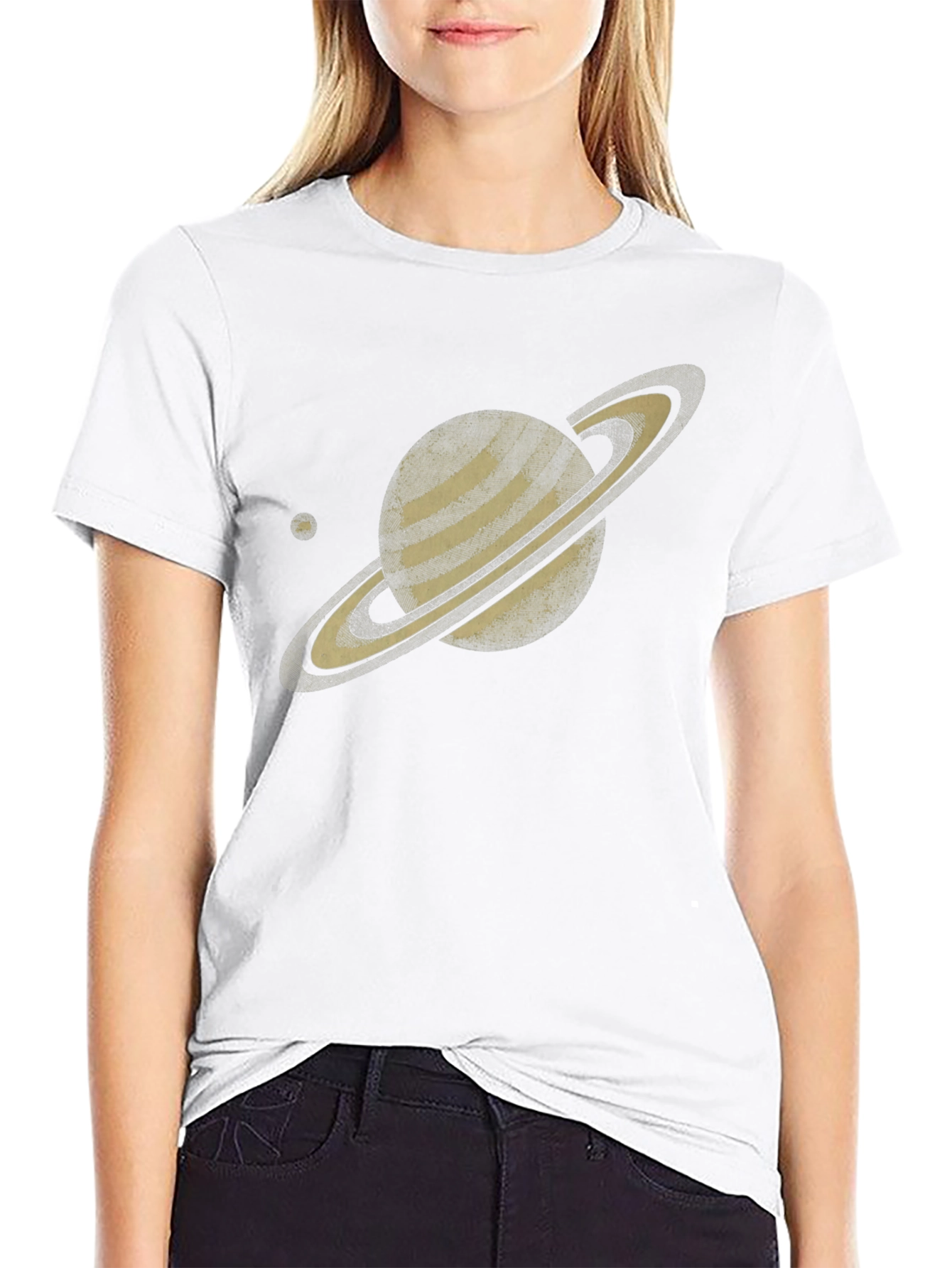 Saturn Graphic Tee - Trendy Space Design