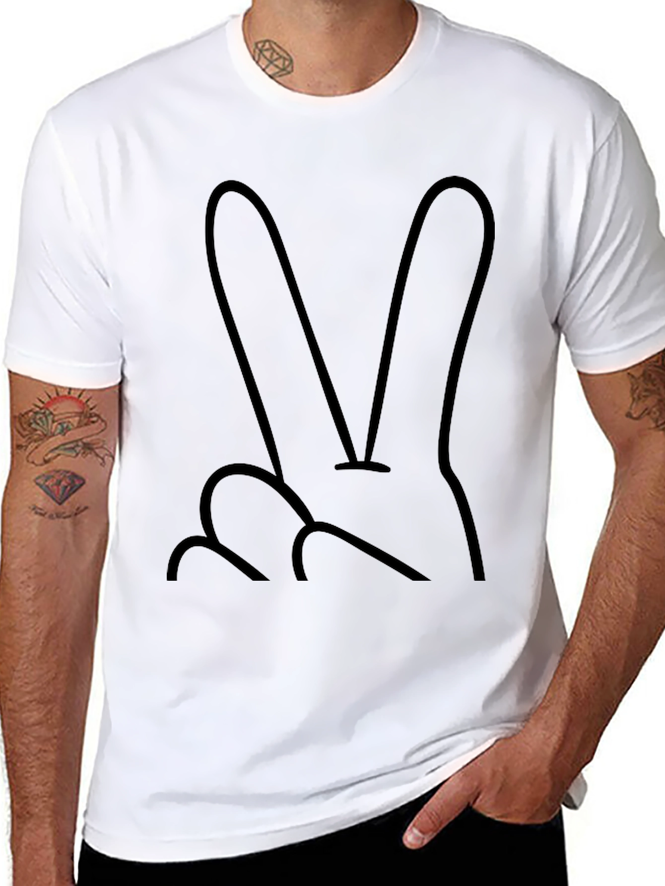 Peace Sign Graphic Tee - Stylish Comfort