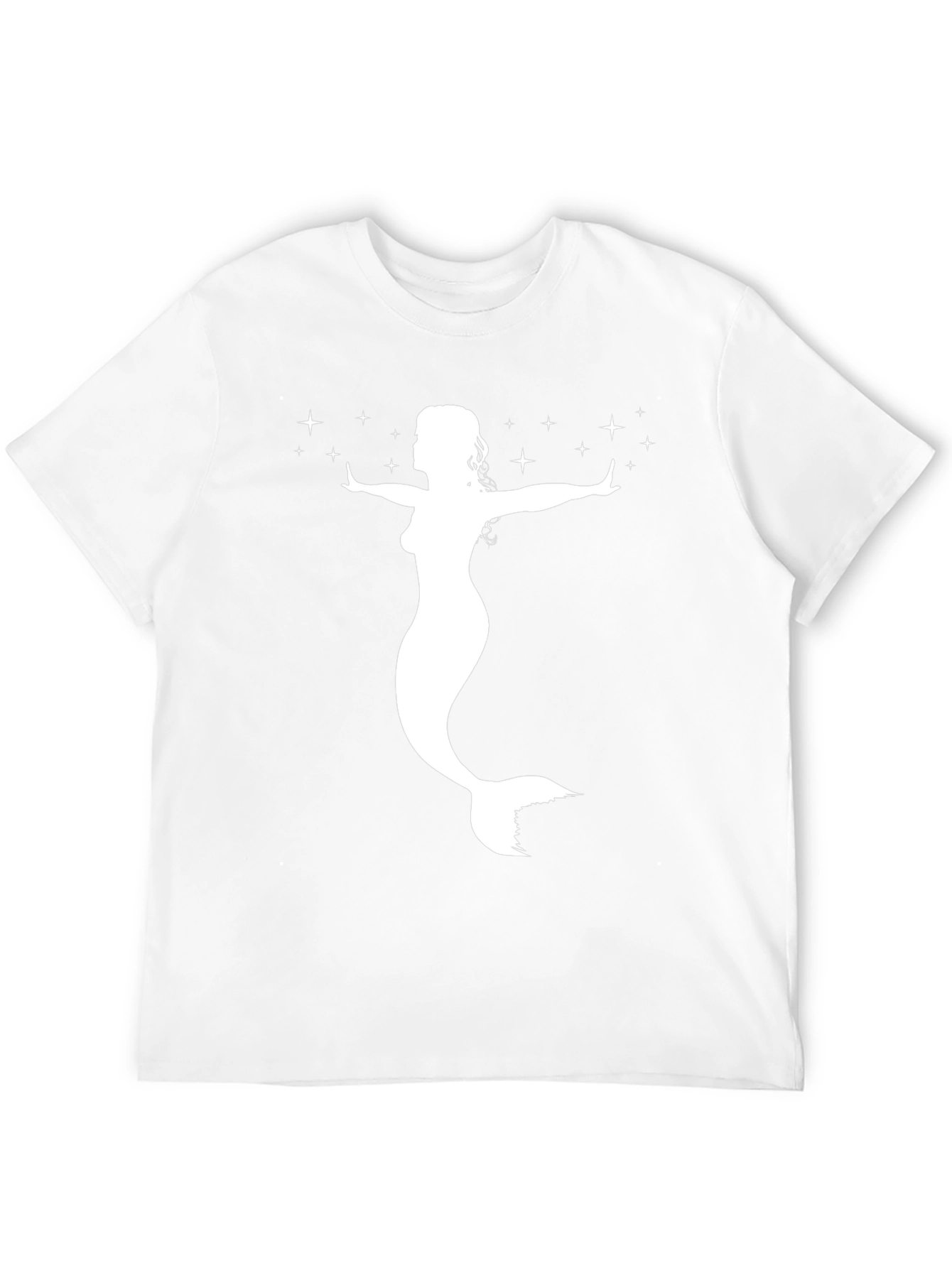 Mermaid Silhouette Graphic Tee - Black Cotton T-Shirt