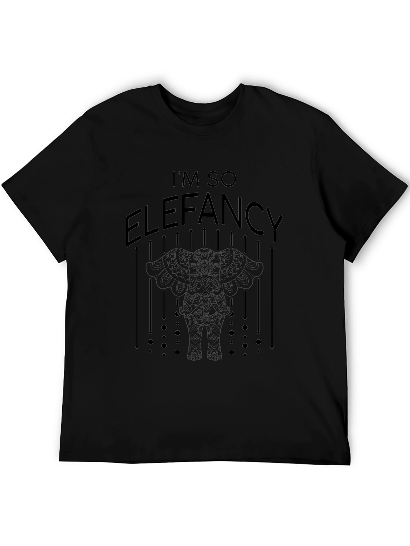 Im So Elefancy Graphic Tee - Black Cotton T-Shirt