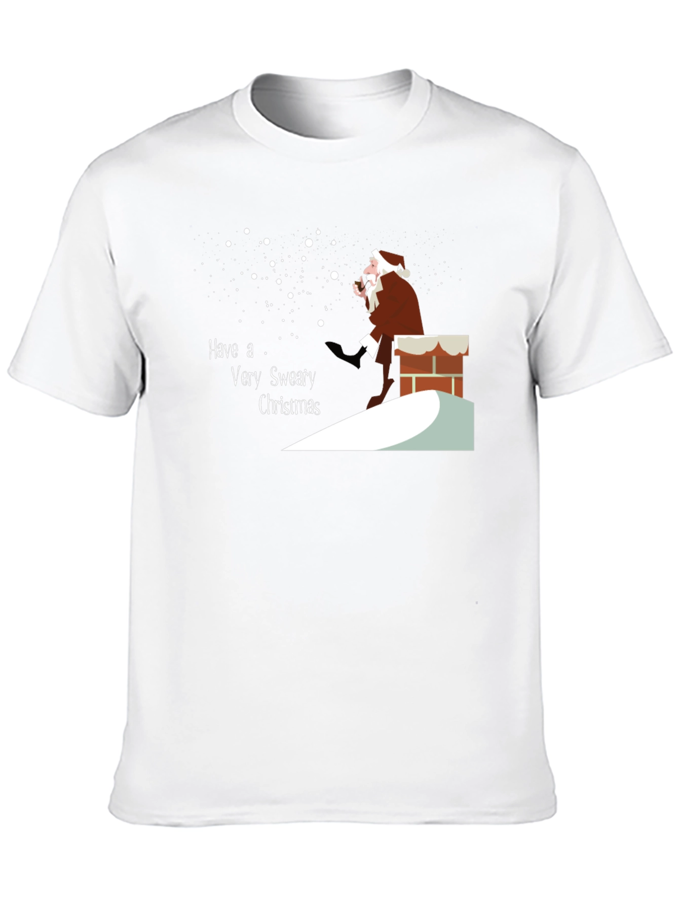 Funny Sweaty Christmas Santa Graphic Tee