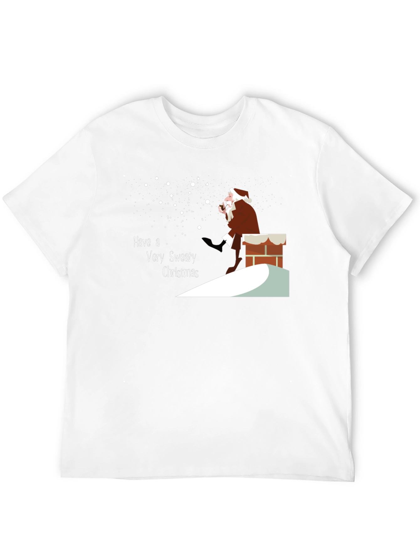 Funny Sweaty Christmas Santa Graphic Tee
