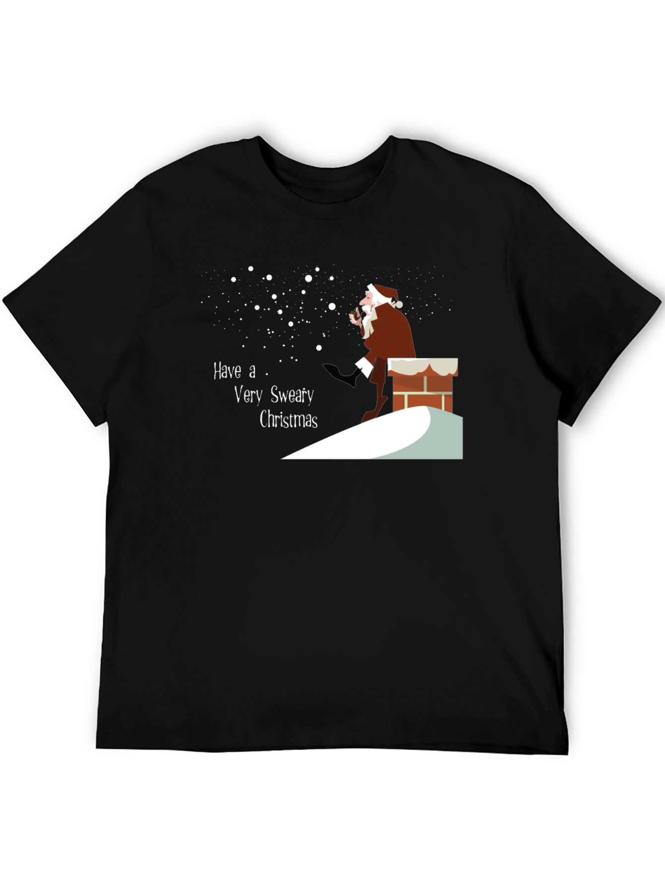 Funny Sweaty Christmas Santa Graphic Tee