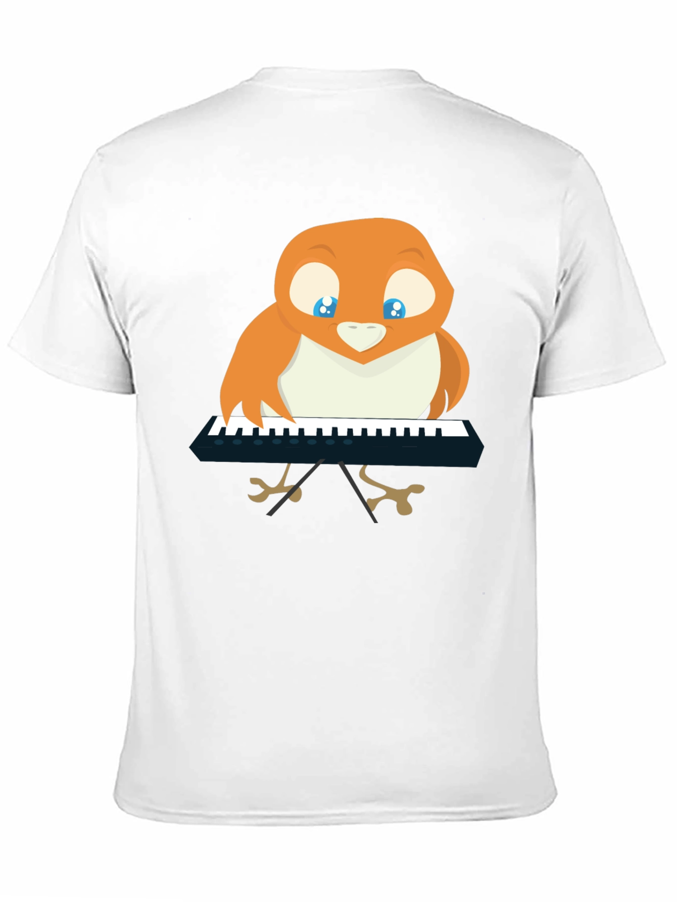 Bird Playing Piano T-Shirt - Black Unique Design
