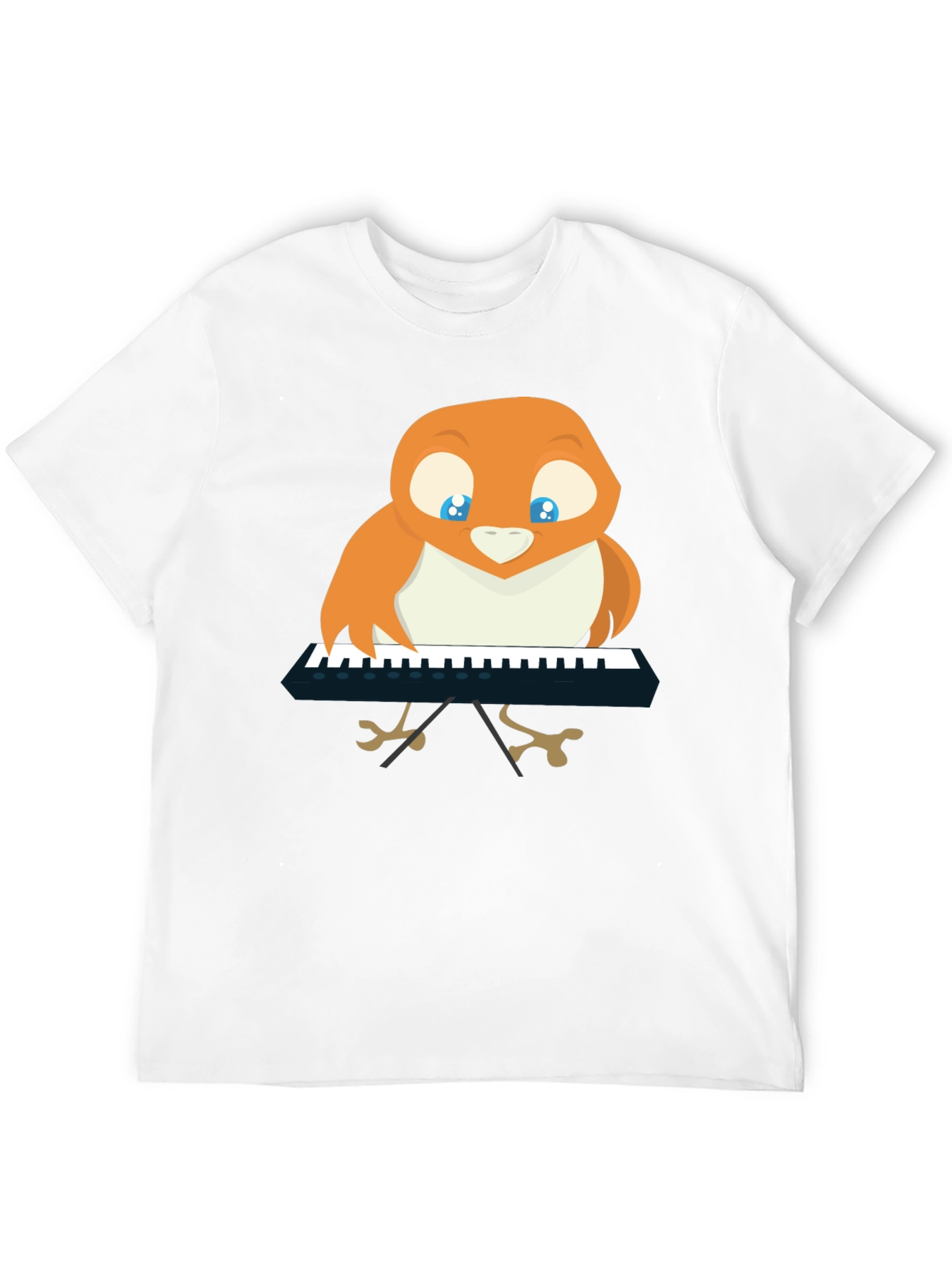 Bird Playing Piano T-Shirt - Black Unique Design