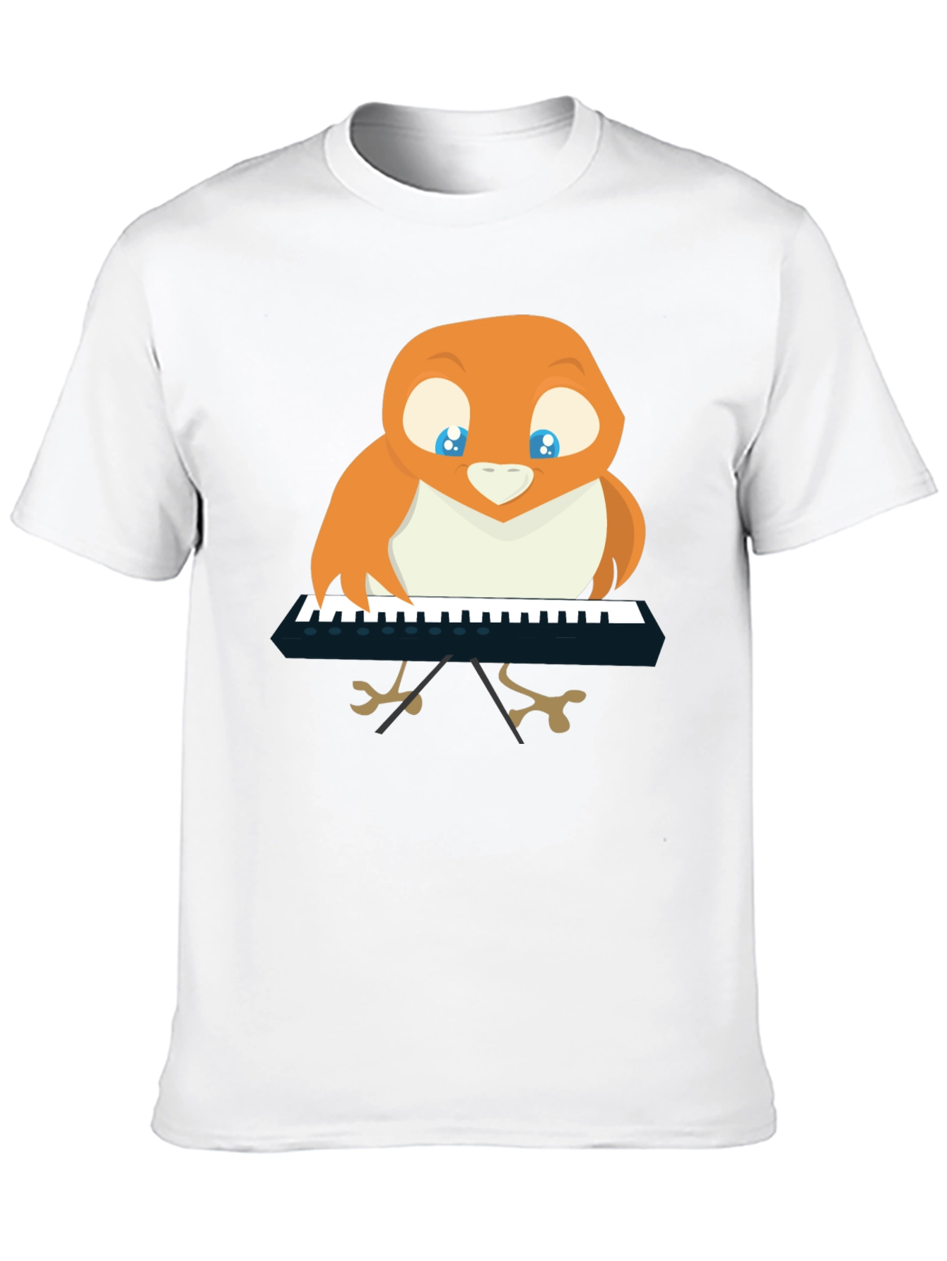 Bird Playing Piano T-Shirt - Black Unique Design