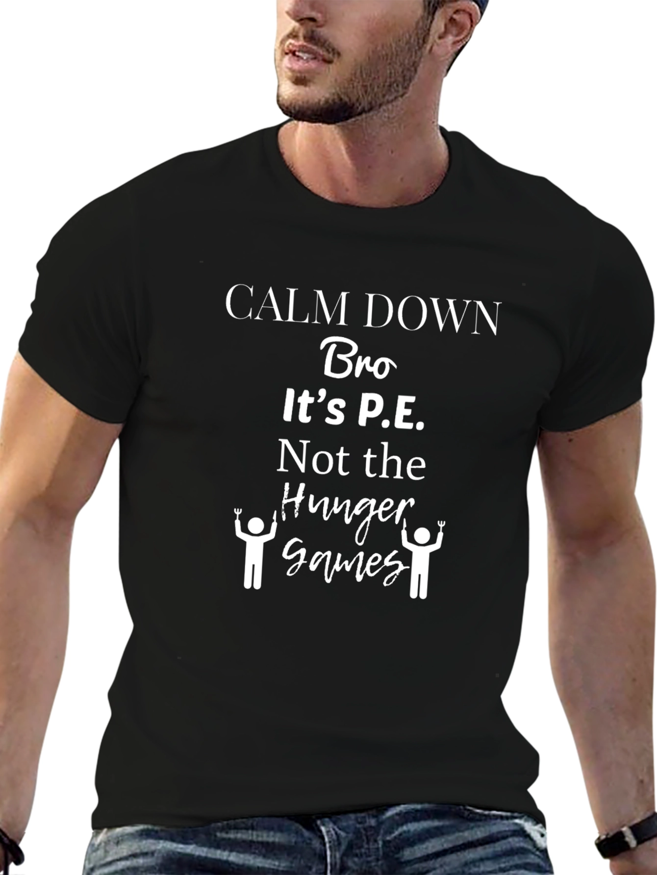 Calm Down Bro T-Shirt - Funny P.E. Design