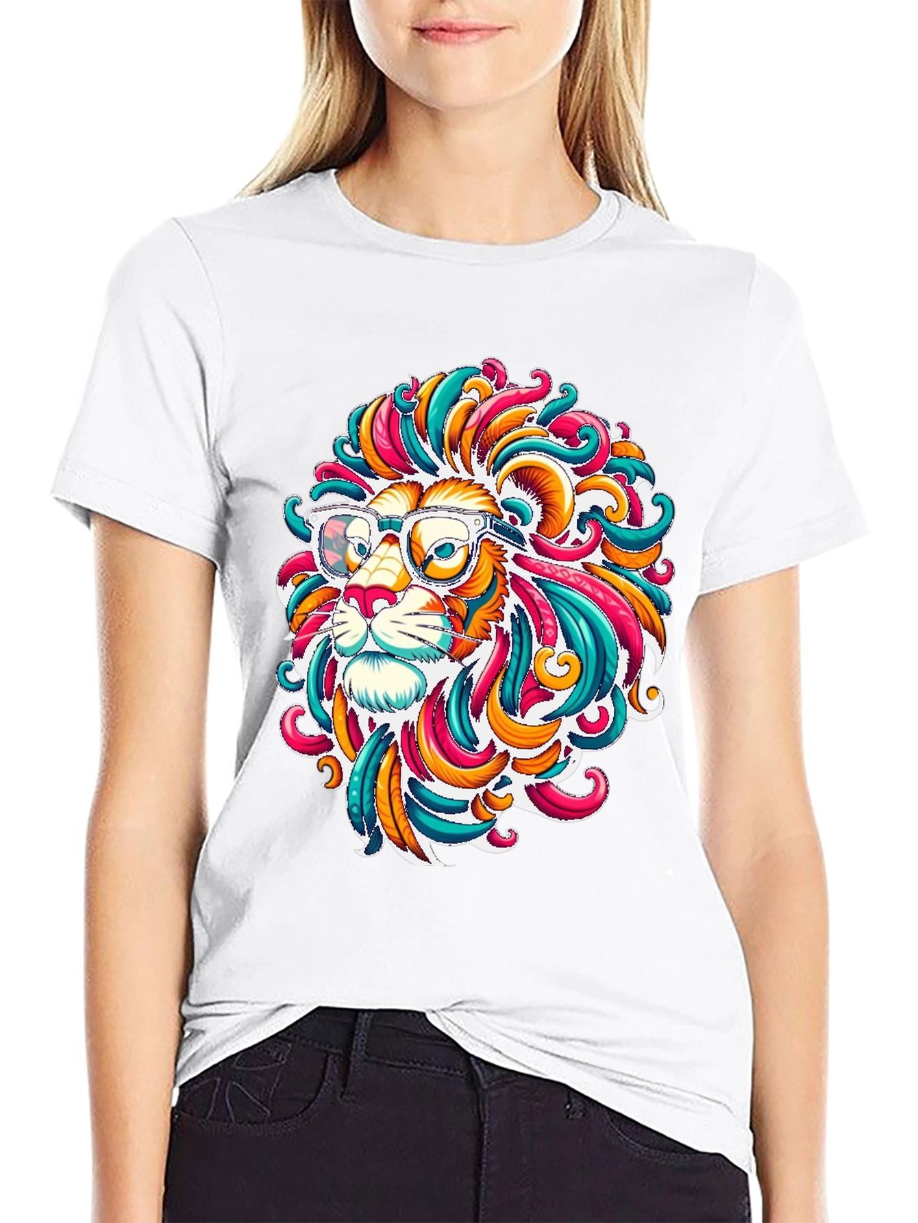 Funky Lion Graphic T-Shirt - Mens Black Tee