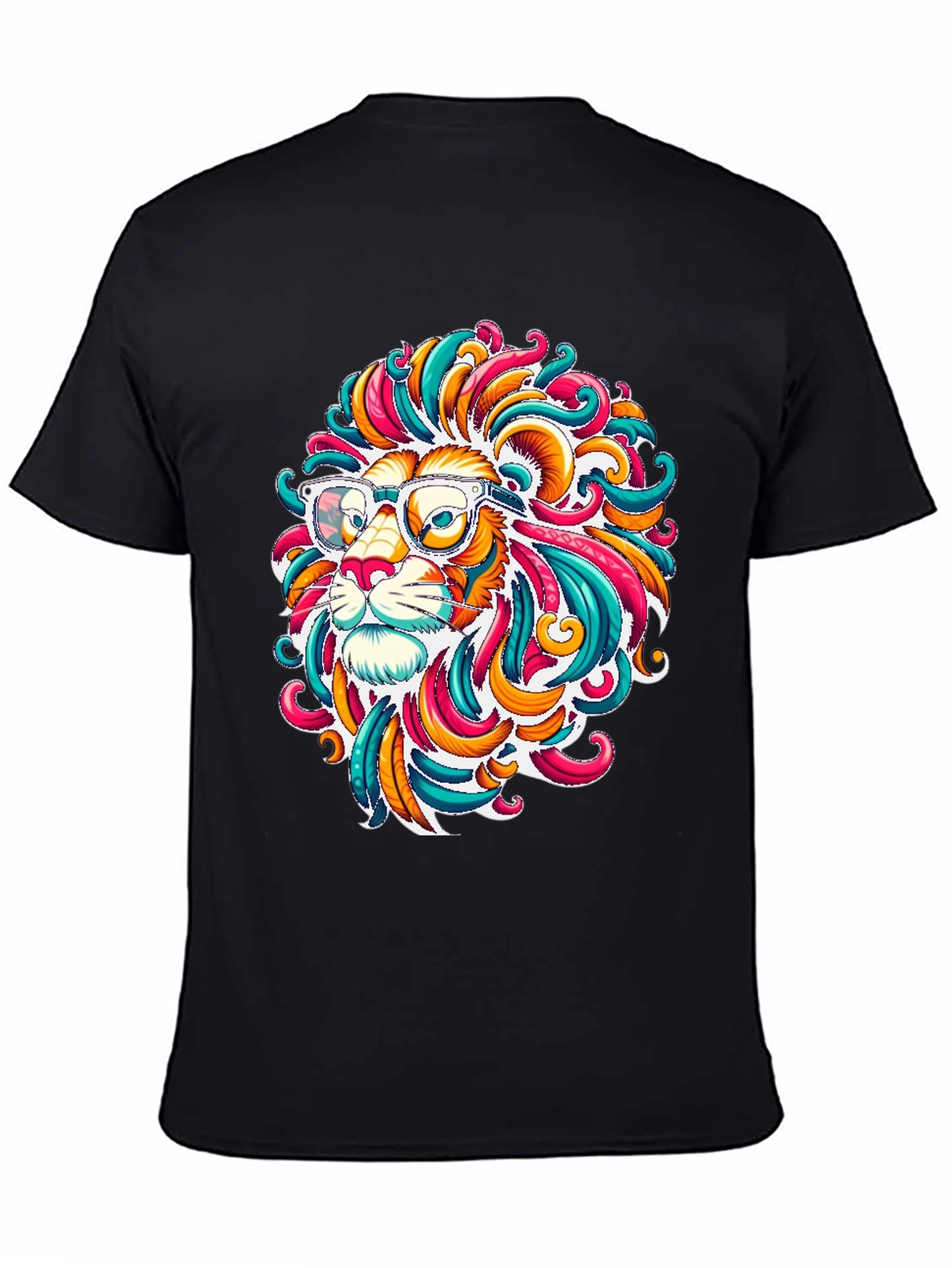 Funky Lion Graphic T-Shirt - Mens Black Tee