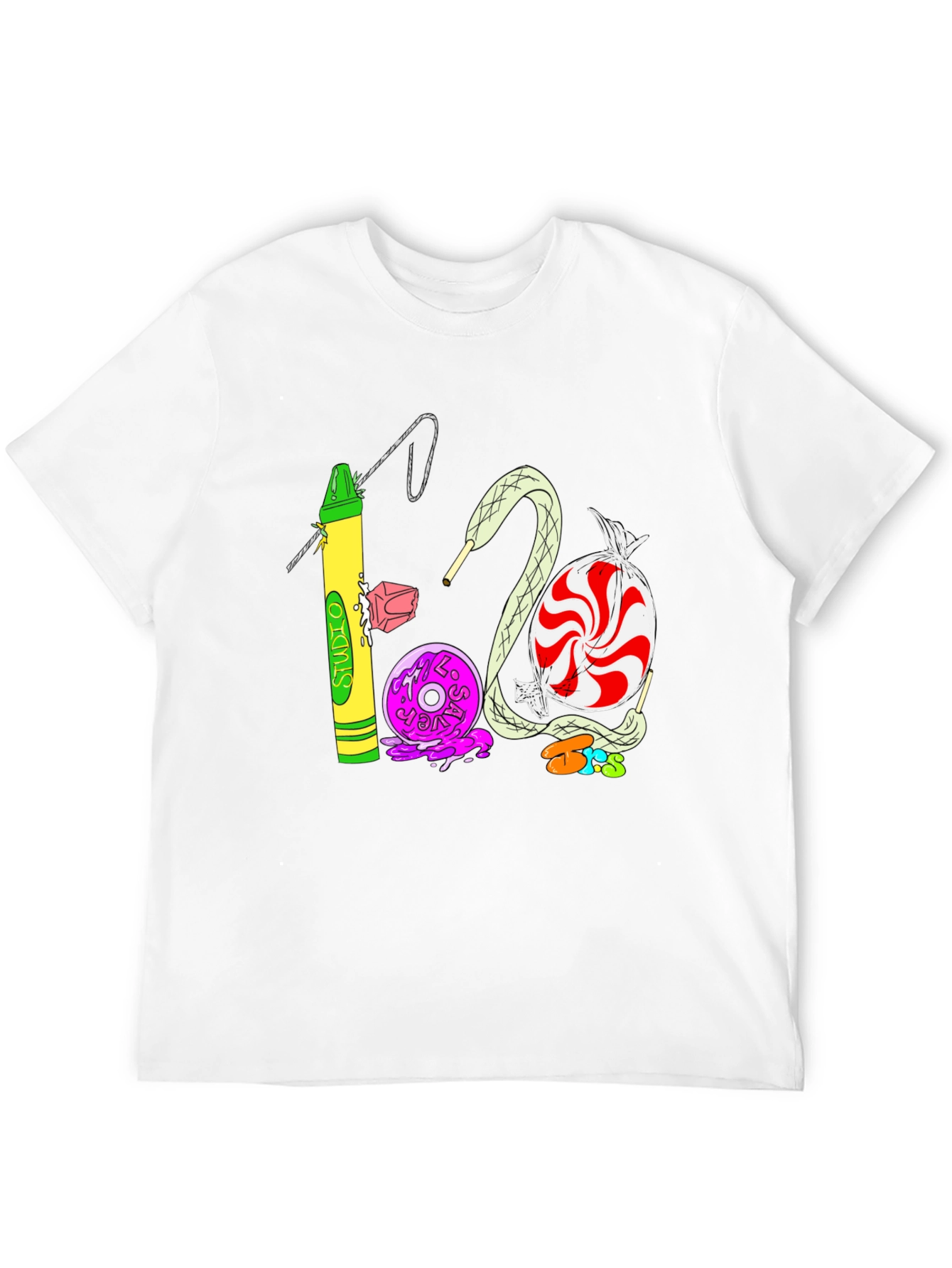 Studio 1200 T-Shirt | Unique Crayon & Candy Design