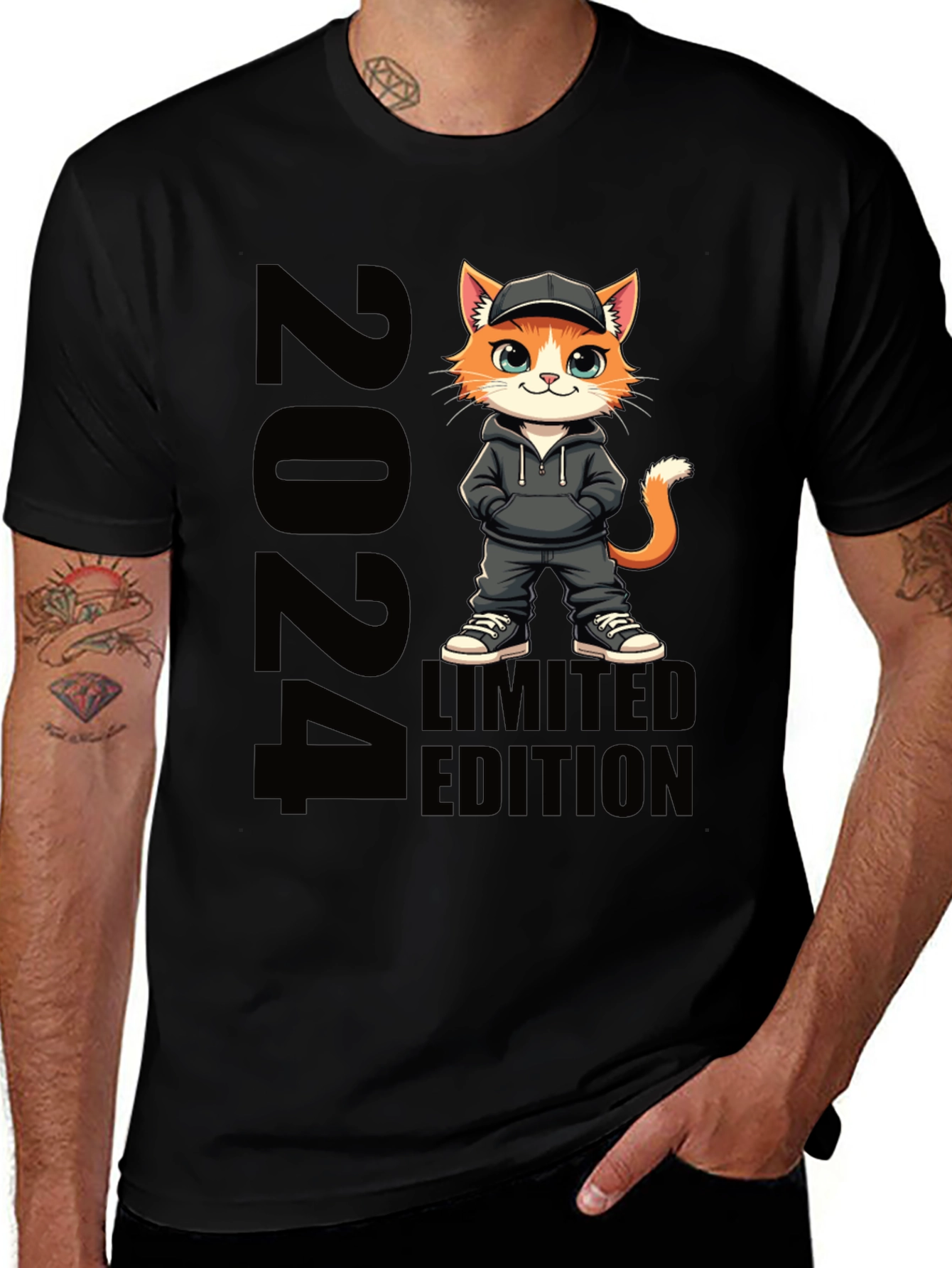 Limited Edition 2024 Cat Graphic T-Shirt