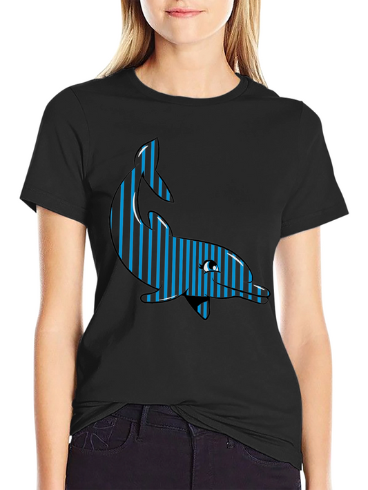 Striped Dolphin Graphic Tee