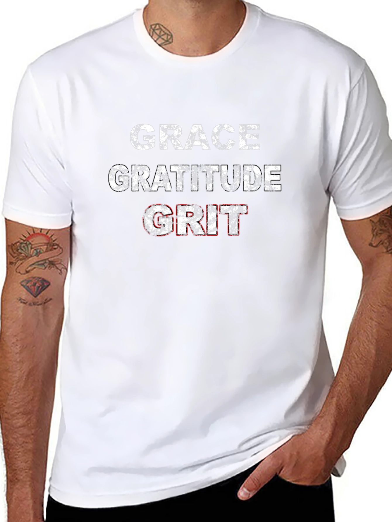 Grace Gratitude Grit Black Graphic Tee
