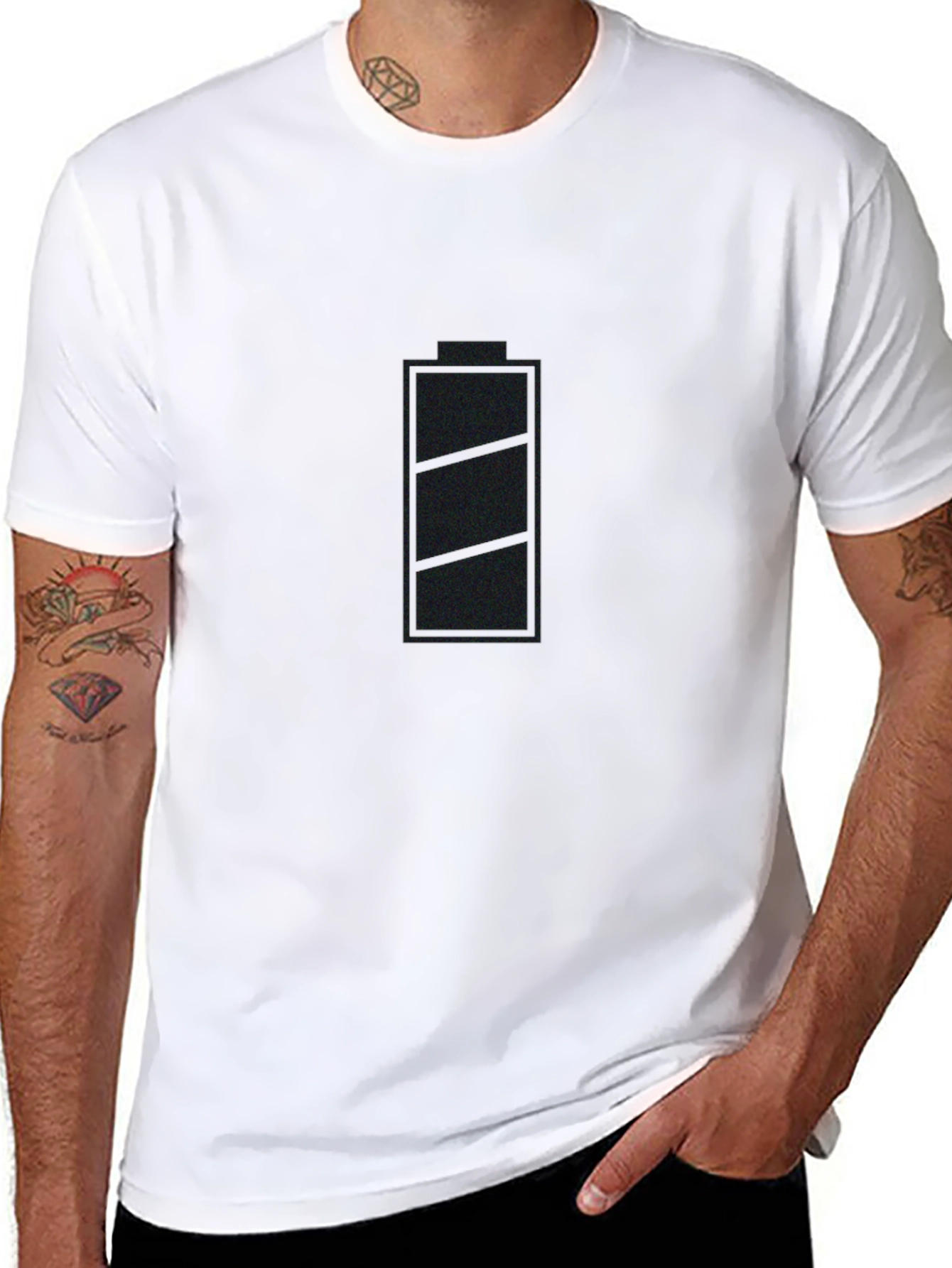 Battery Life Mens Graphic T-Shirt - Black