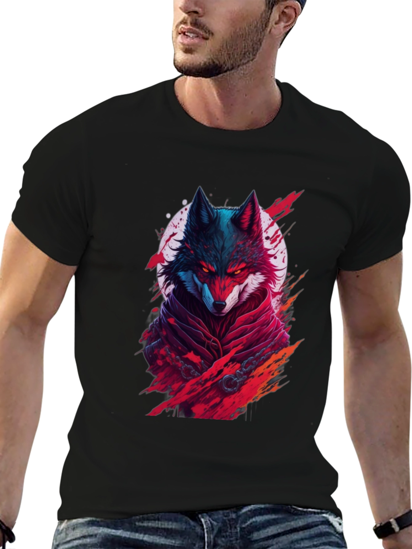 Wolf Warrior Graphic Tee - Black