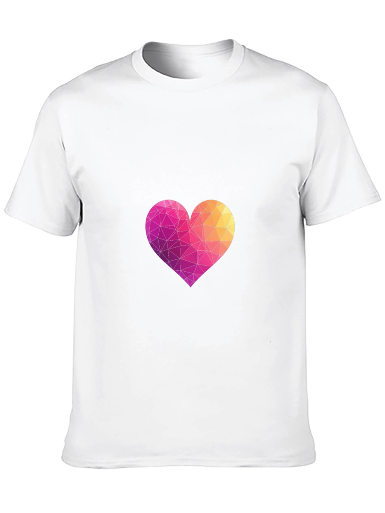 Geometric Heart Graphic Black T-Shirt