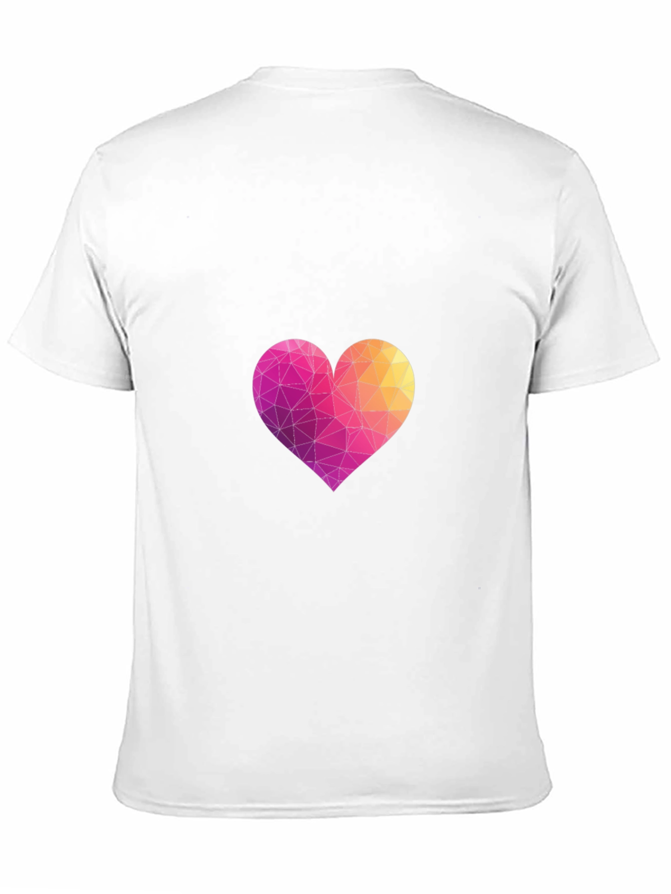 Geometric Heart Graphic Black T-Shirt