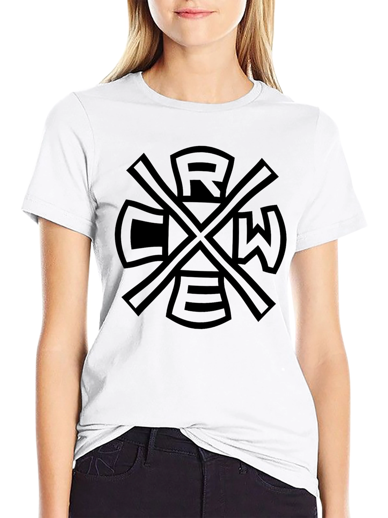 Crew Graphic Tee - Black Cotton Blend