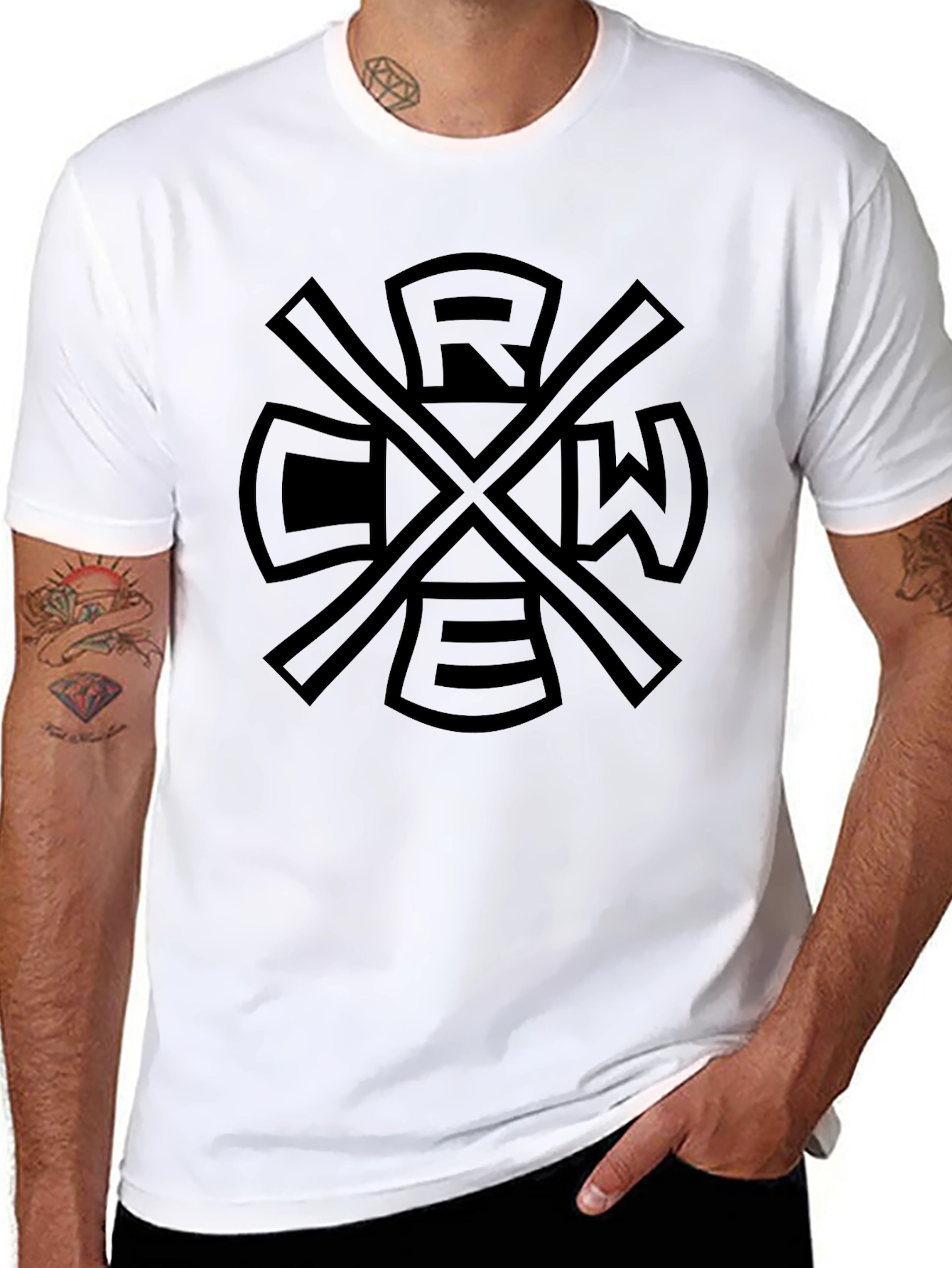 Crew Graphic Tee - Black Cotton Blend