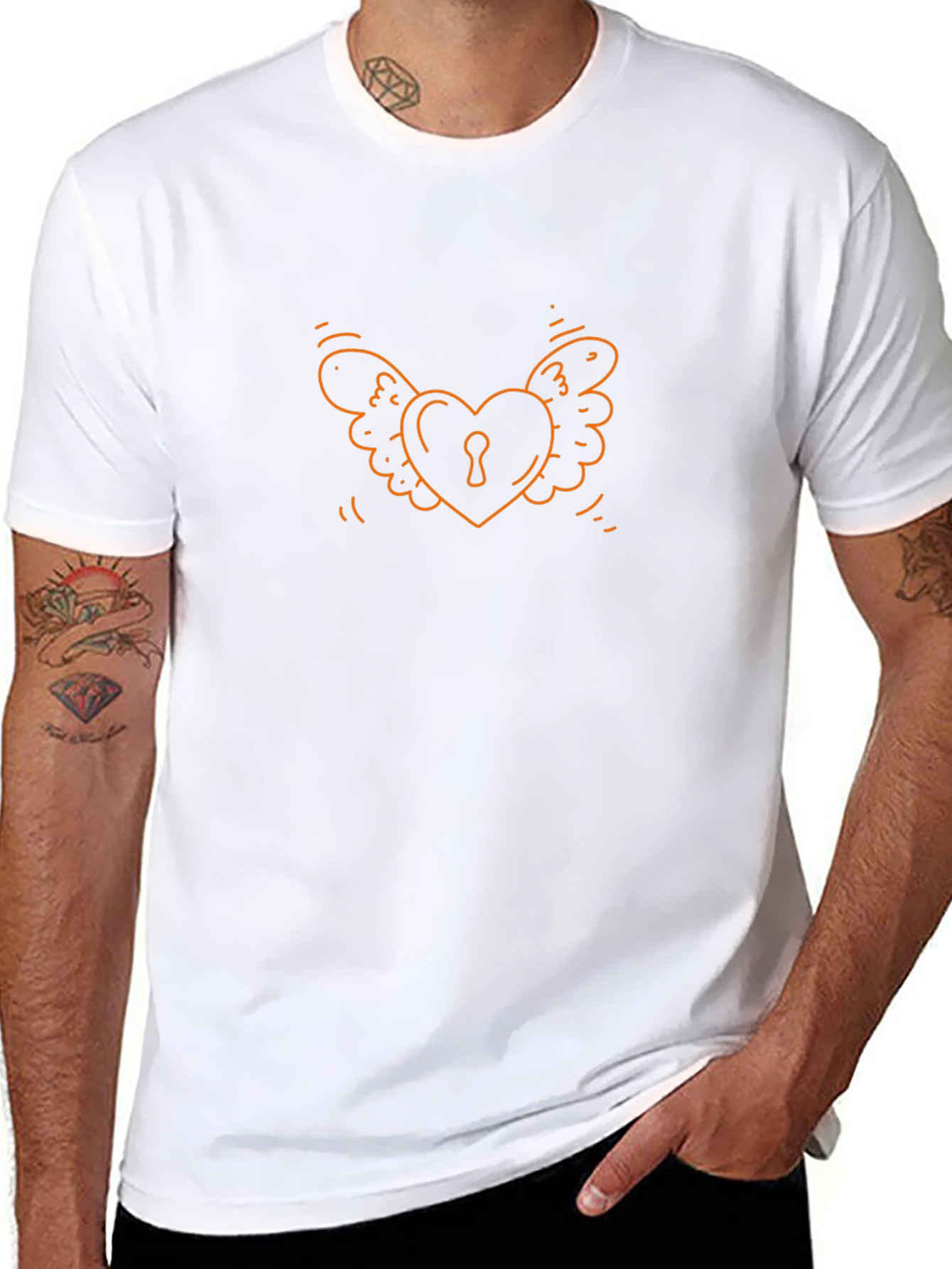 Heart Lock & Wings Graphic Tee