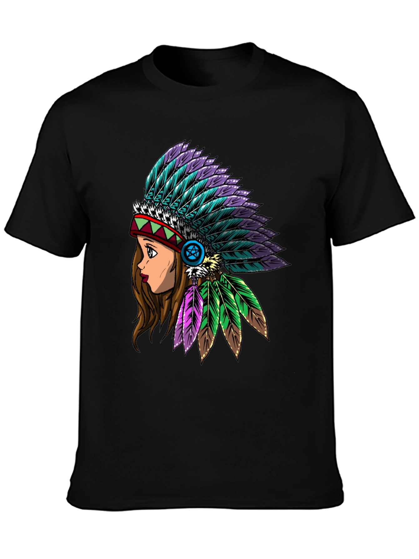 Native American Headdress Graphic T-Shirt