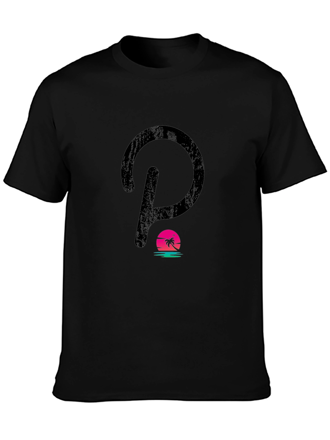 Sunset Palm Graphic Tee - Black