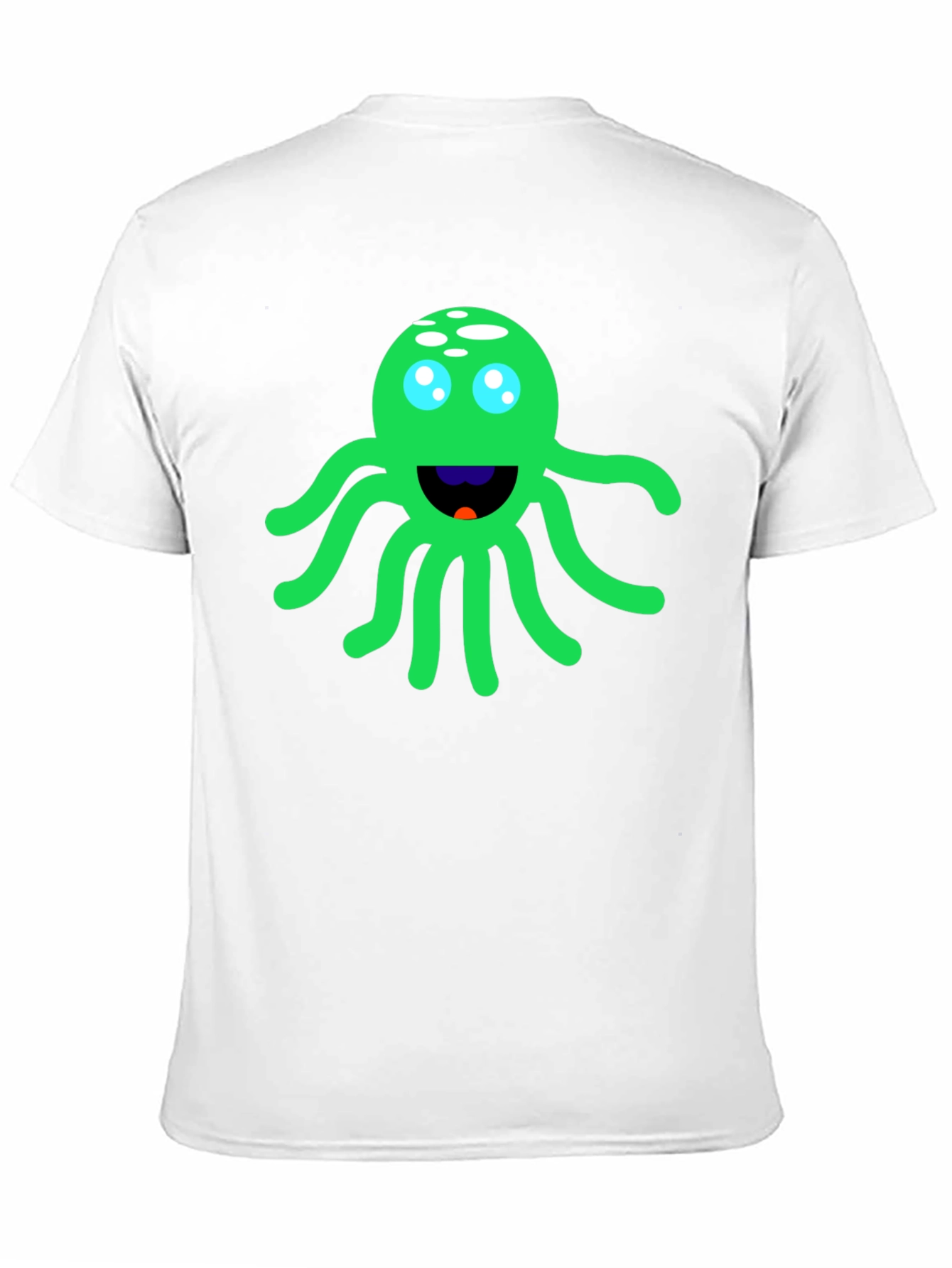 Funny Green Octopus Graphic Tee - Black Cotton T-Shirt