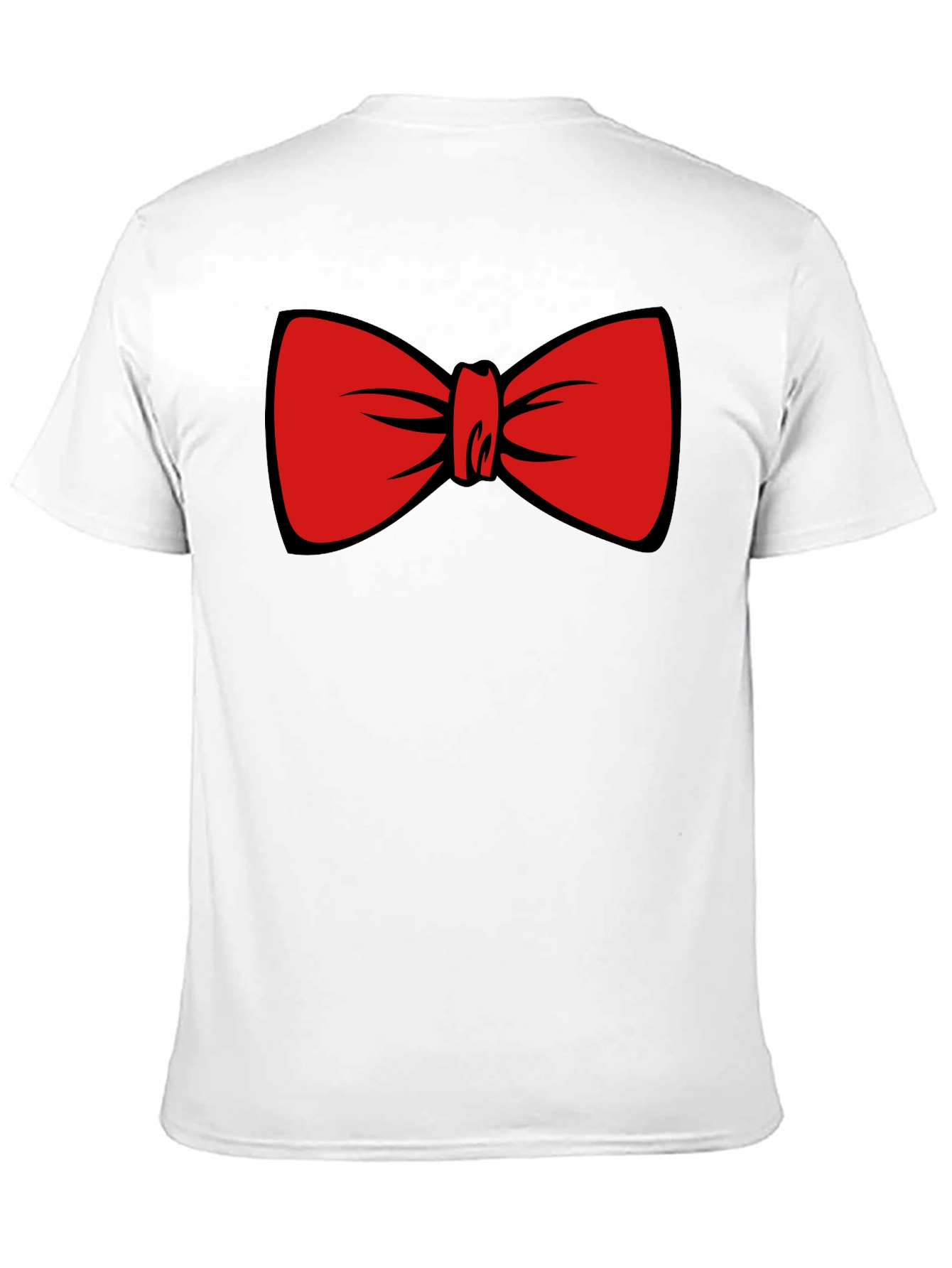 Red Bowtie Graphic Black T-Shirt