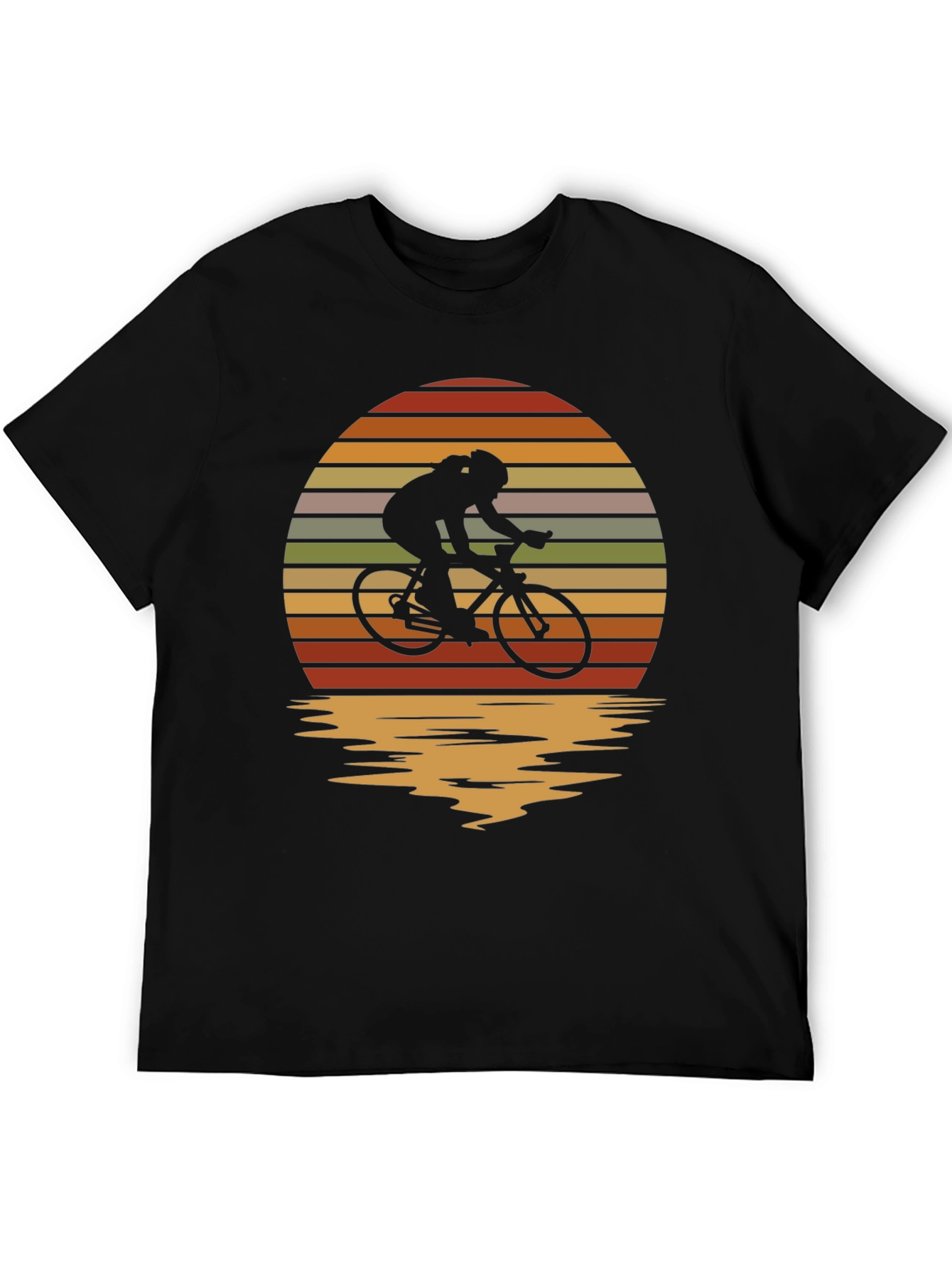 Retro Cyclist Sunset Graphic T-Shirt