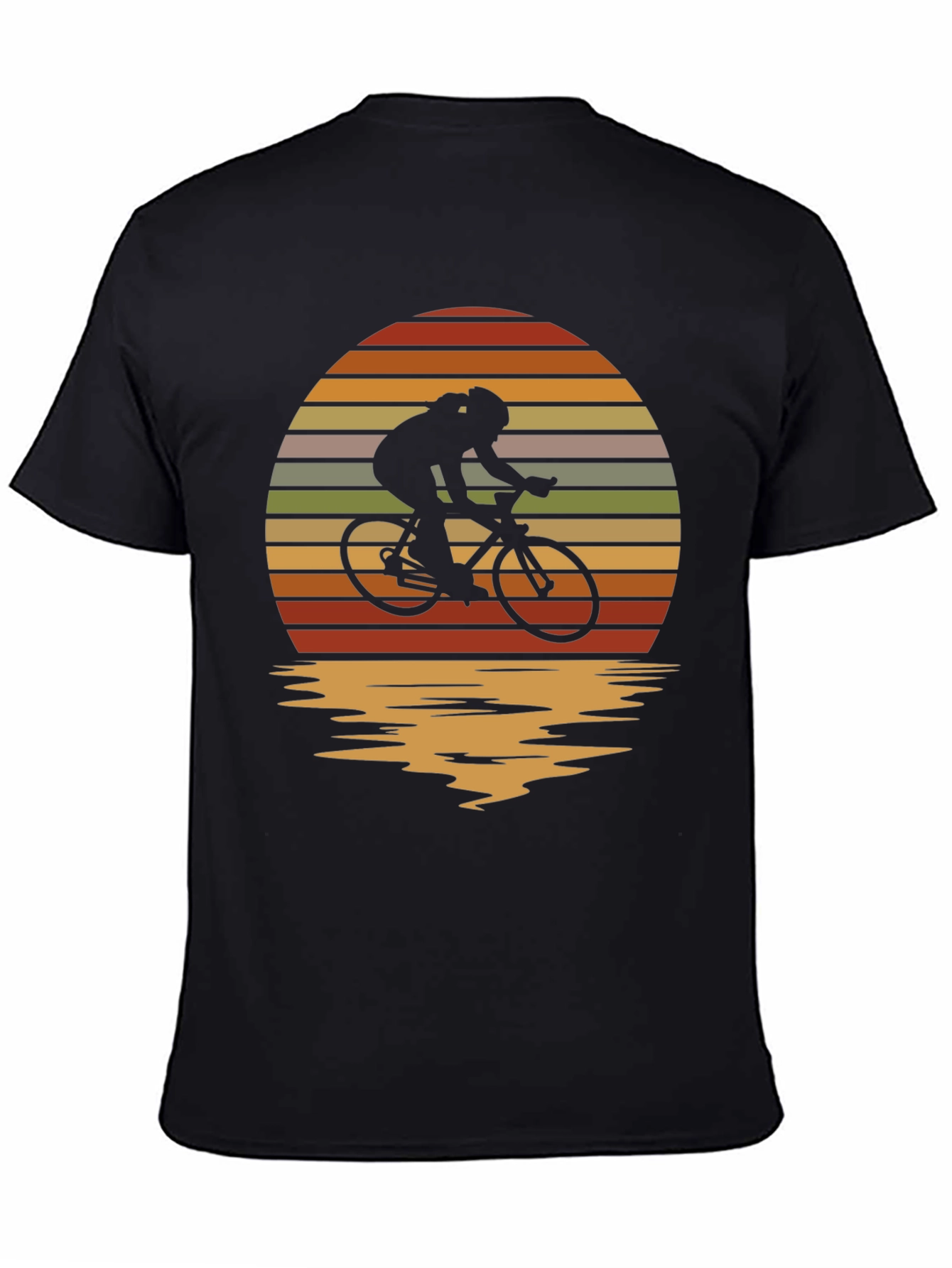 Retro Cyclist Sunset Graphic T-Shirt