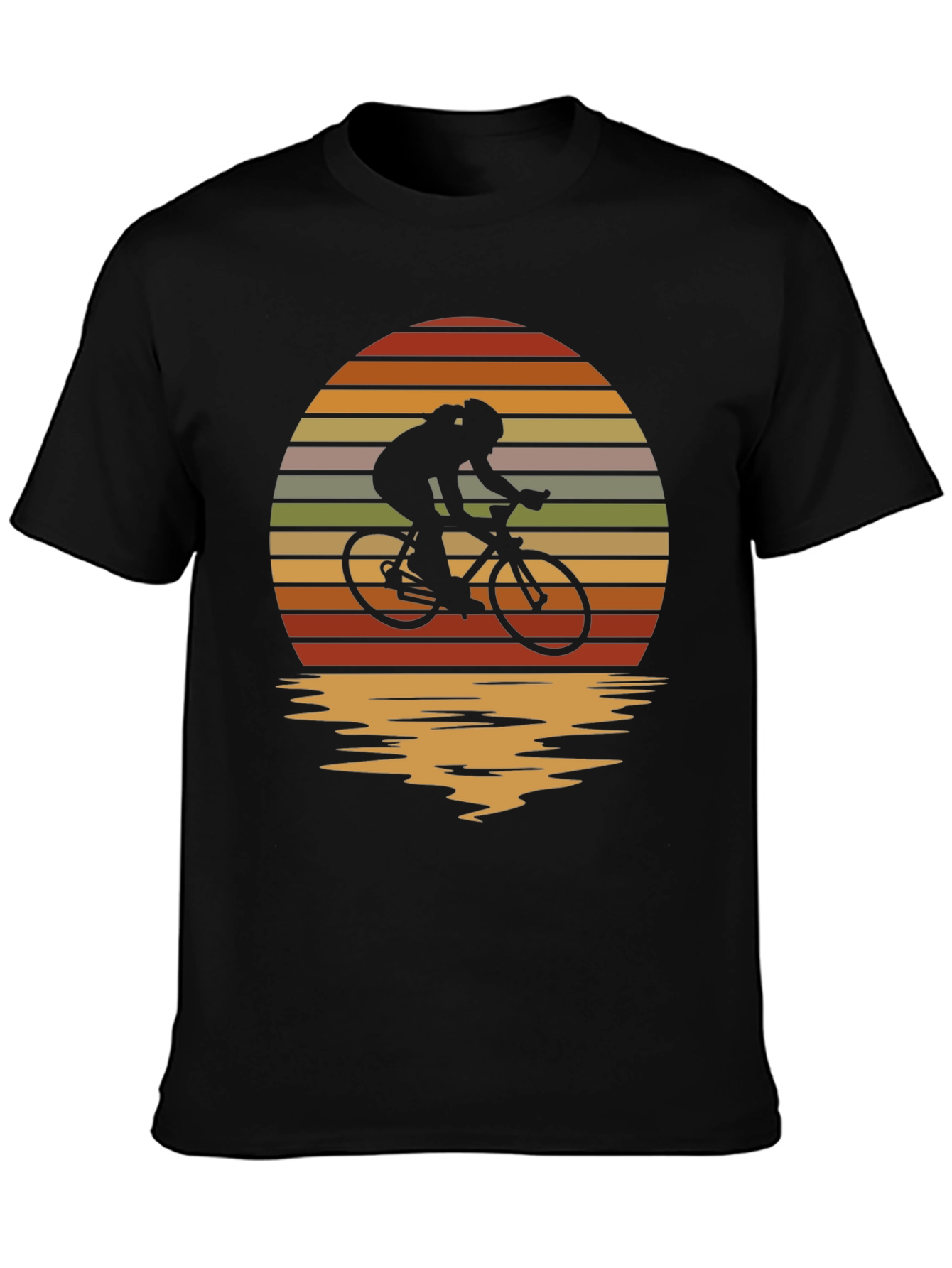 Retro Cyclist Sunset Graphic T-Shirt