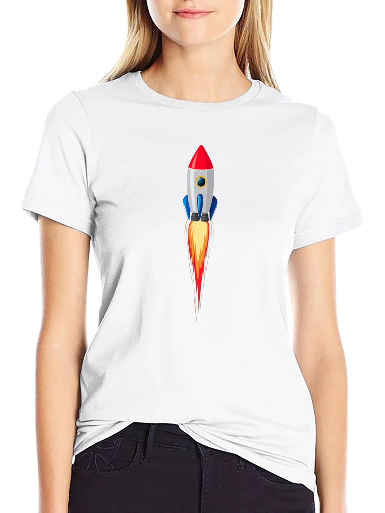 Rocket Launch Graphic Tee - Stylish Black T-Shirt