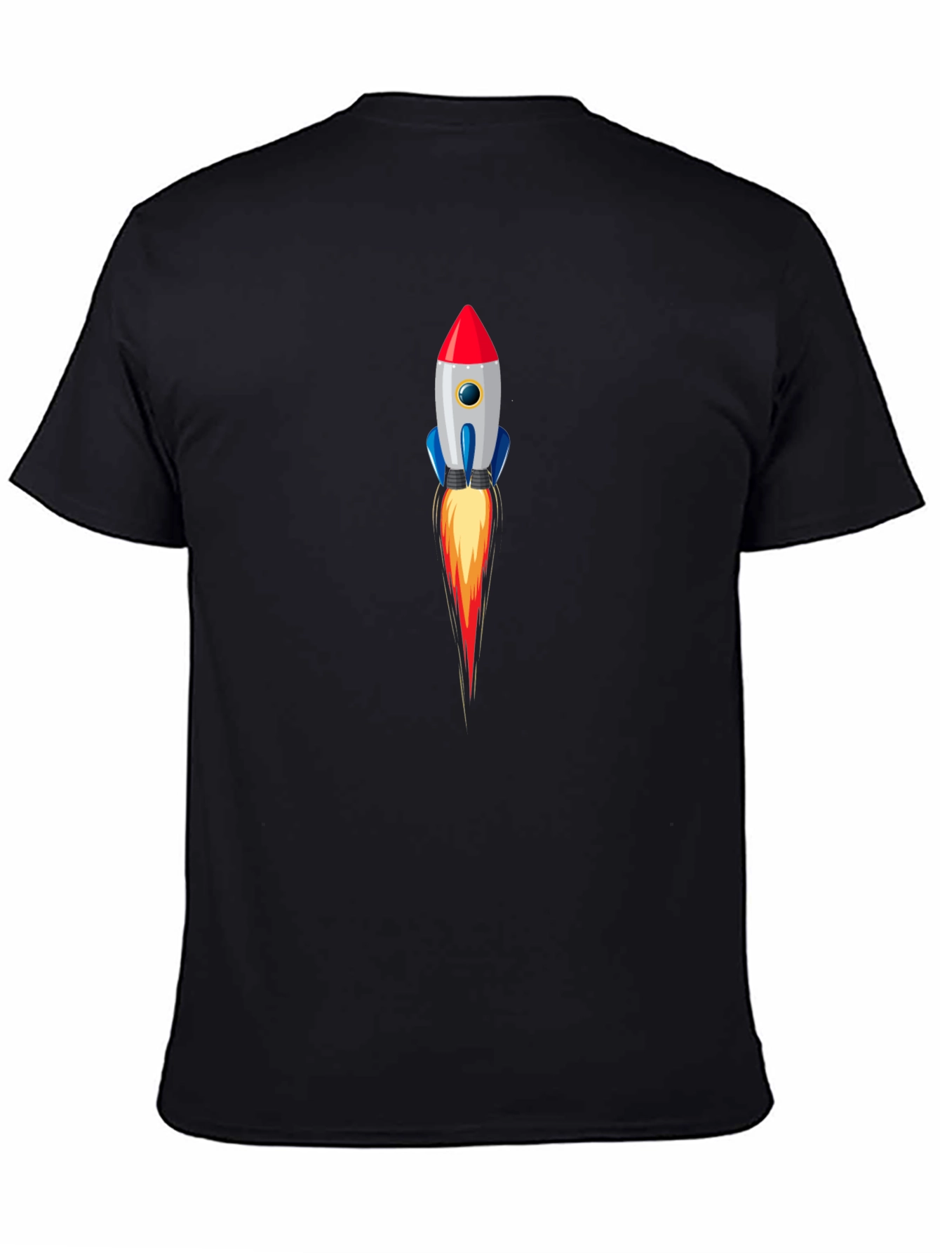 Rocket Launch Graphic Tee - Stylish Black T-Shirt