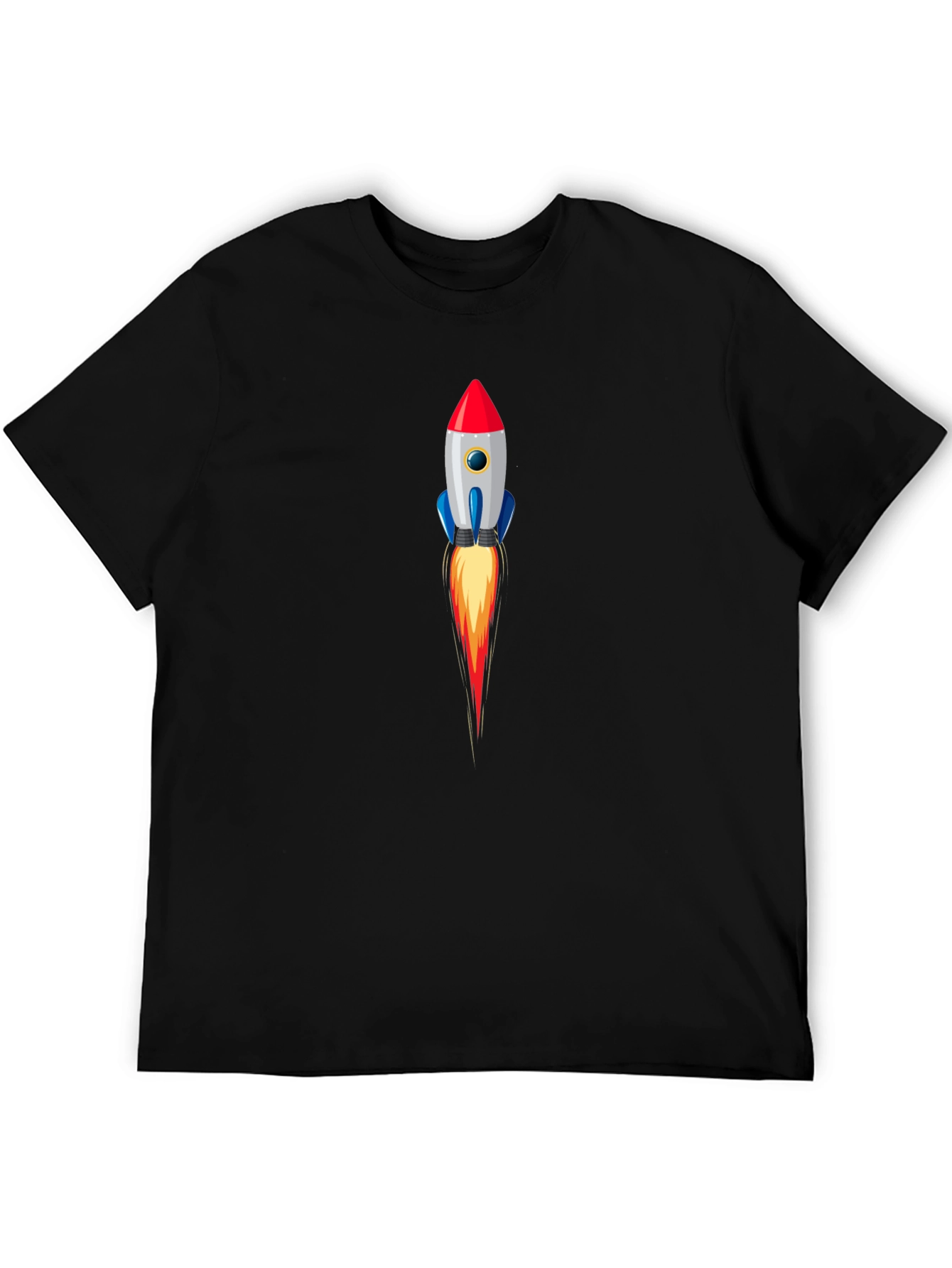 Rocket Launch Graphic Tee - Stylish Black T-Shirt