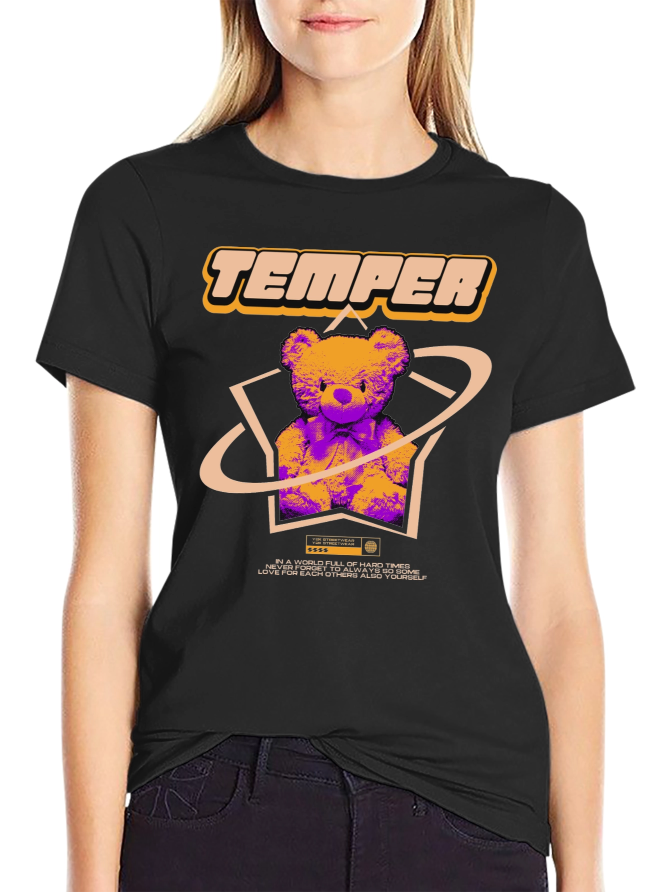 Trendy Graphic Tee - Temper Bear Design