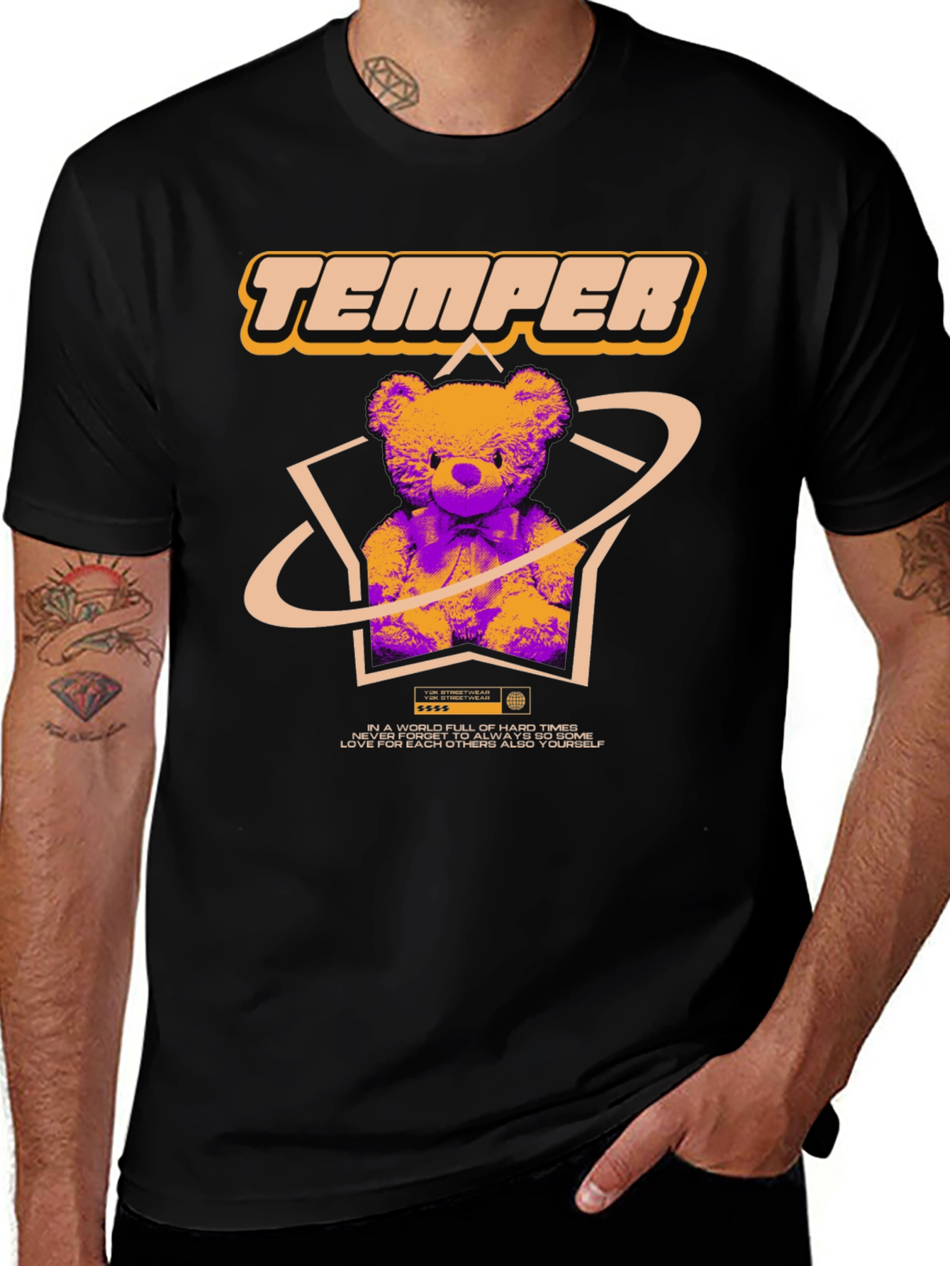 Trendy Graphic Tee - Temper Bear Design