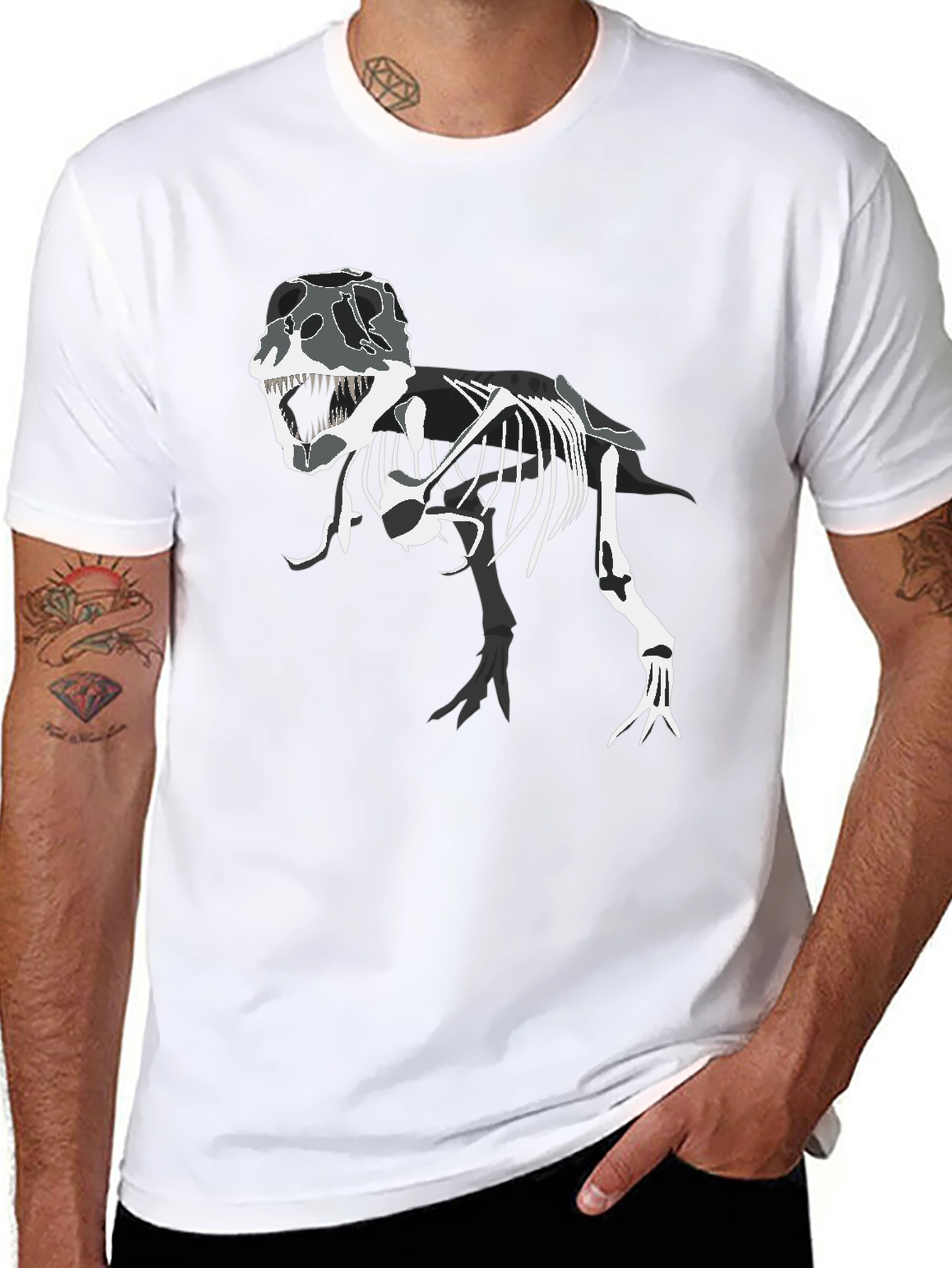 Dinosaur Skeleton Graphic T-Shirt