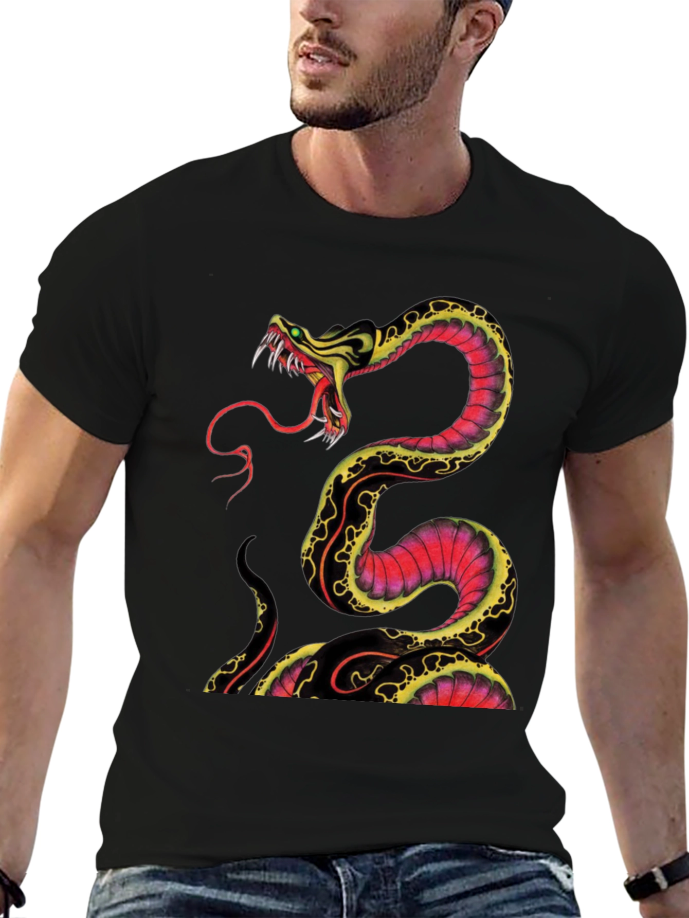 Snake Graphic Tee - Bold & Edgy Design