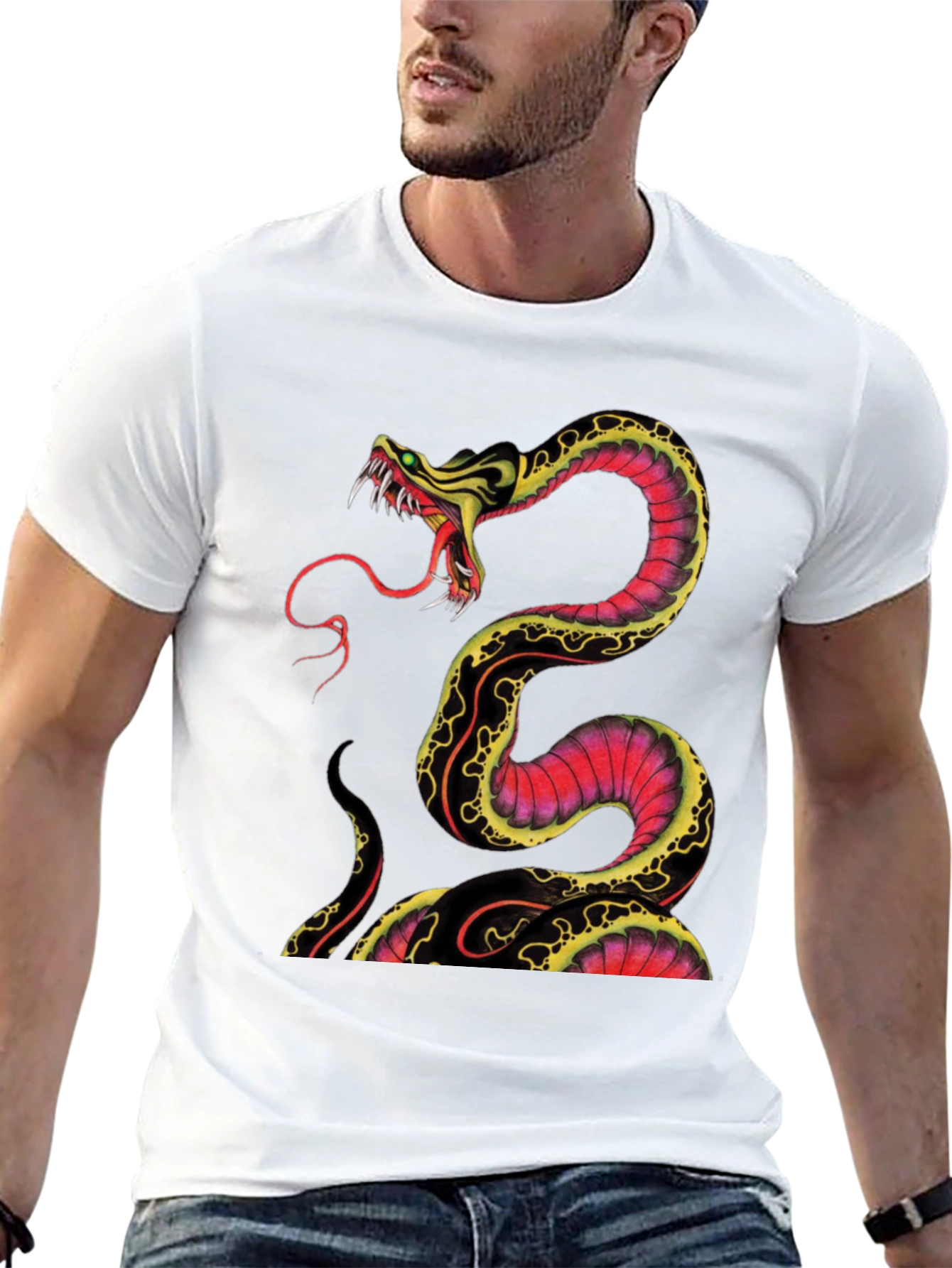 Snake Graphic Tee - Bold & Edgy Design