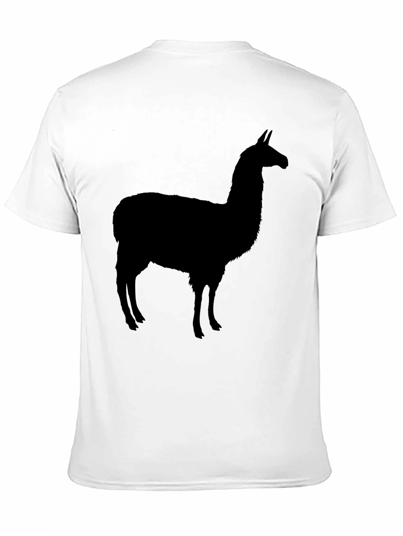 Mens Black Llama Silhouette Graphic T-Shirt