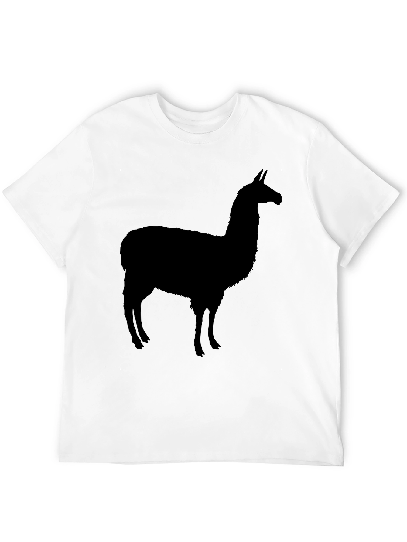 Mens Black Llama Silhouette Graphic T-Shirt