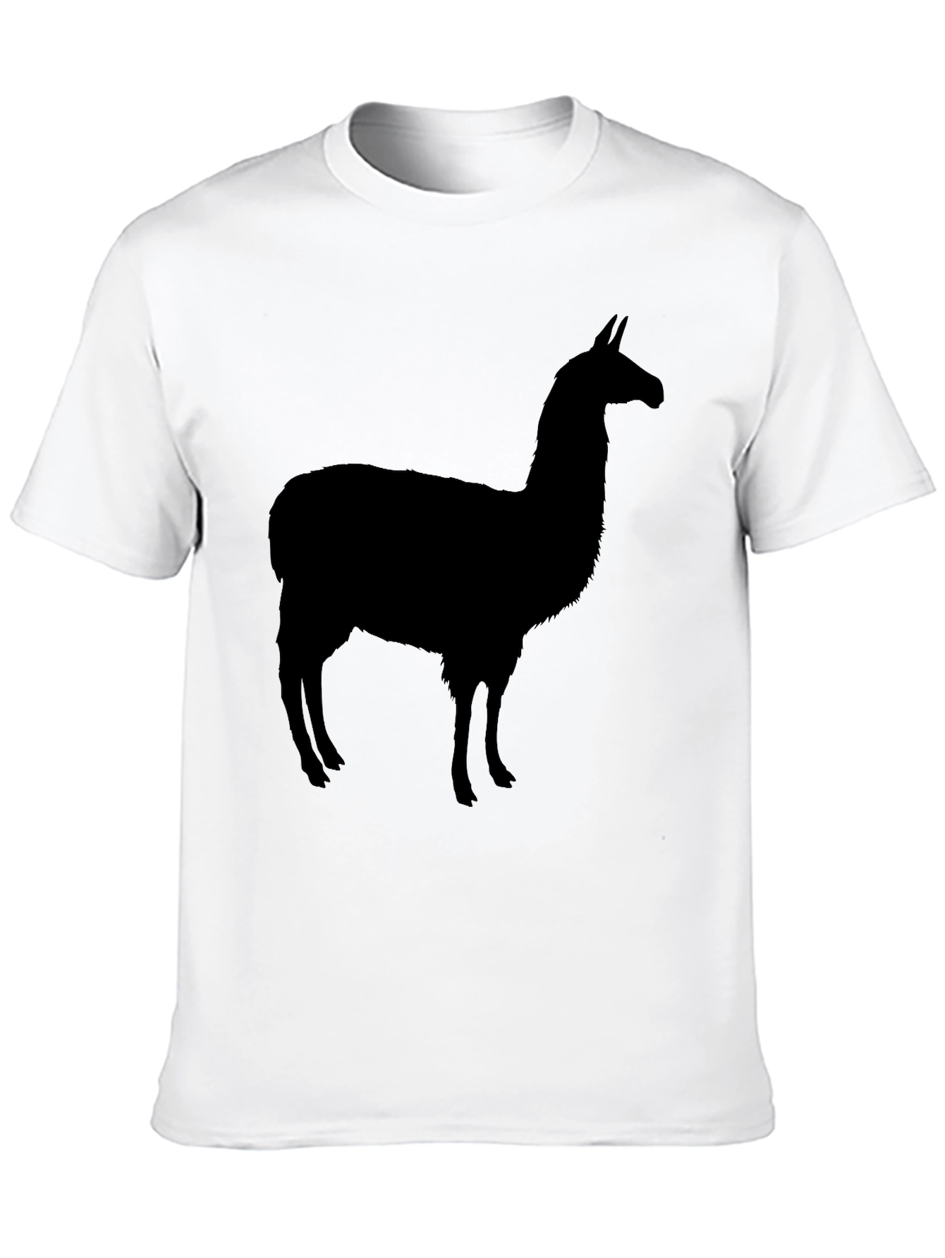 Mens Black Llama Silhouette Graphic T-Shirt