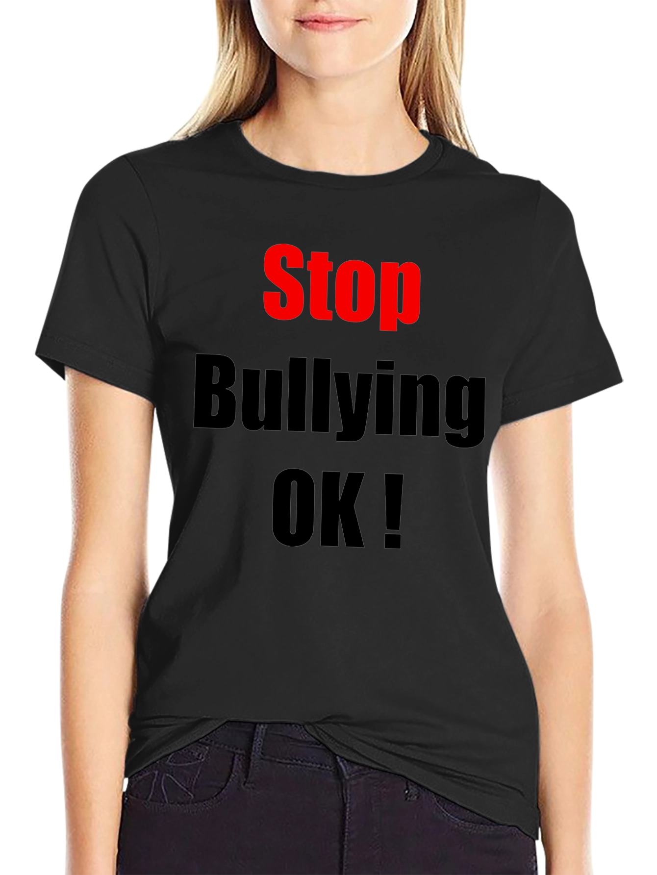 Stop Bullying T-Shirt Black Anti-Bully Awareness Tee