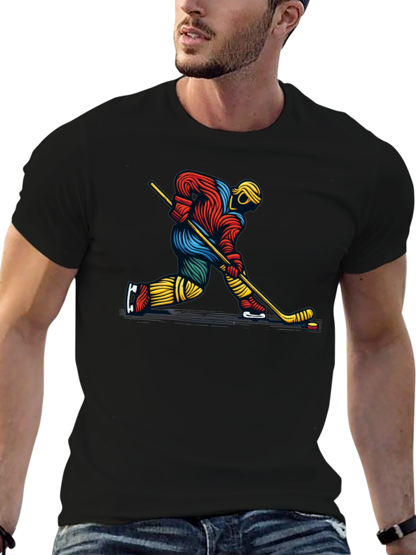 Hockey Player Graphic Tee - Stylish and Unique!