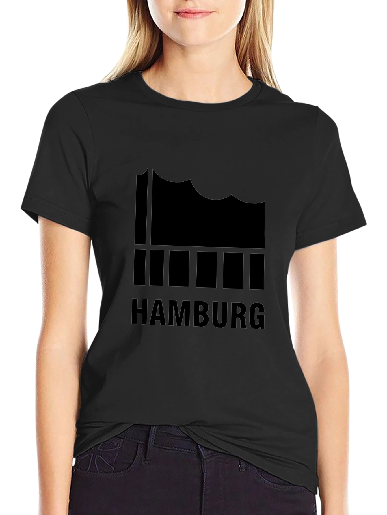 Hamburg Germany Graphic Tee - Black Cotton T-Shirt