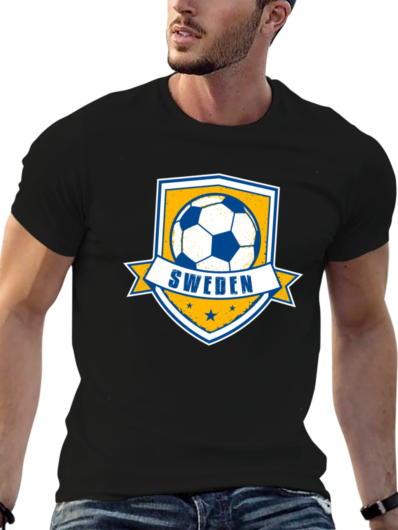 Sweden Soccer T-Shirt - Black Tee