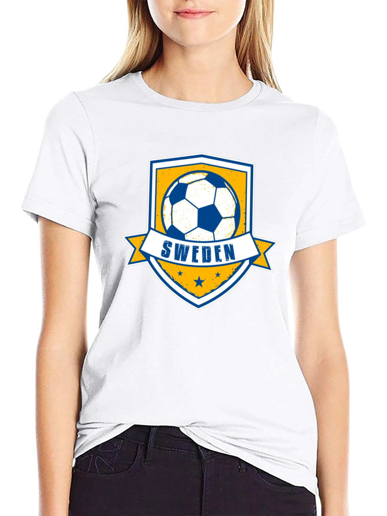Sweden Soccer T-Shirt - Black Tee