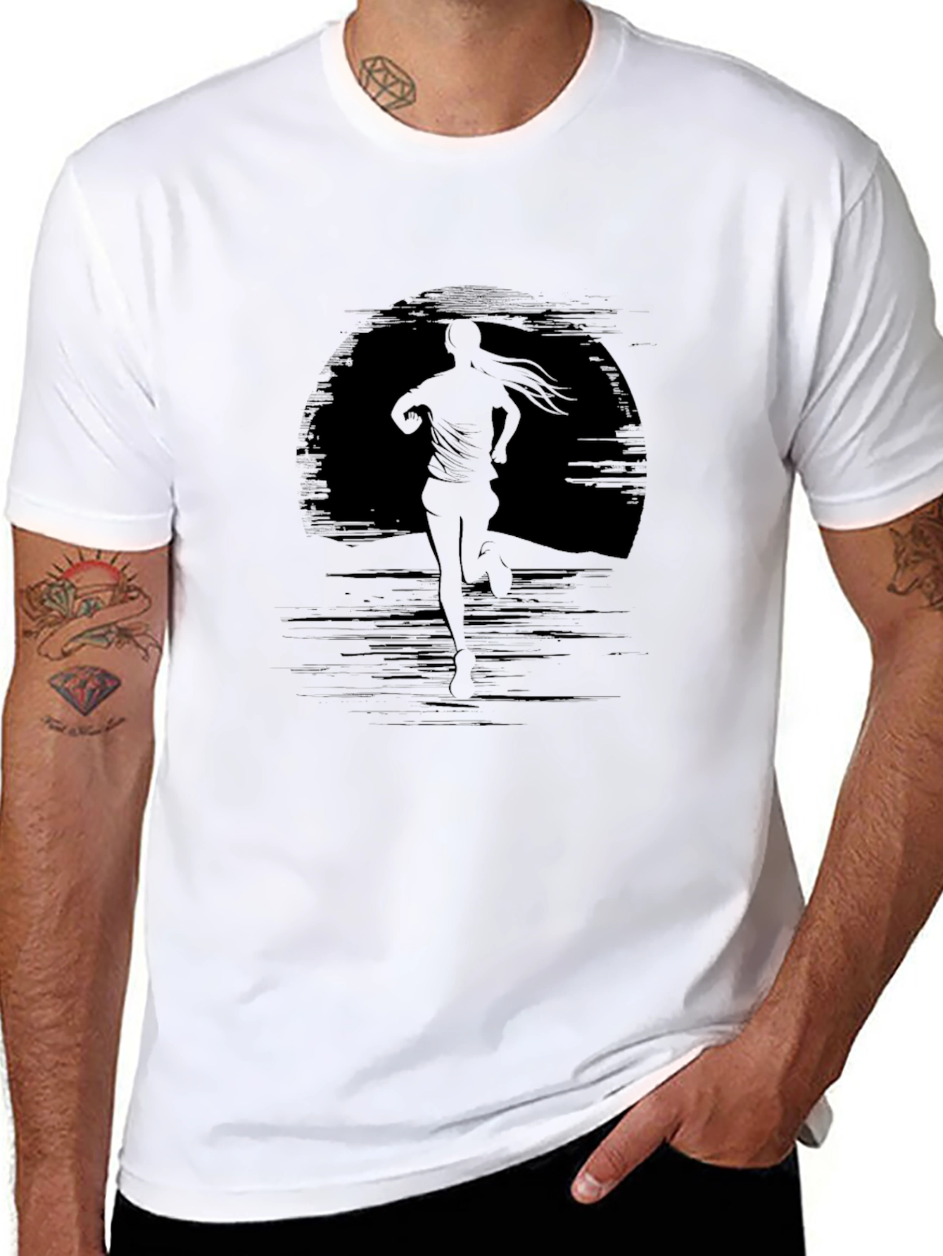 Silhouette Runner Black T-Shirt