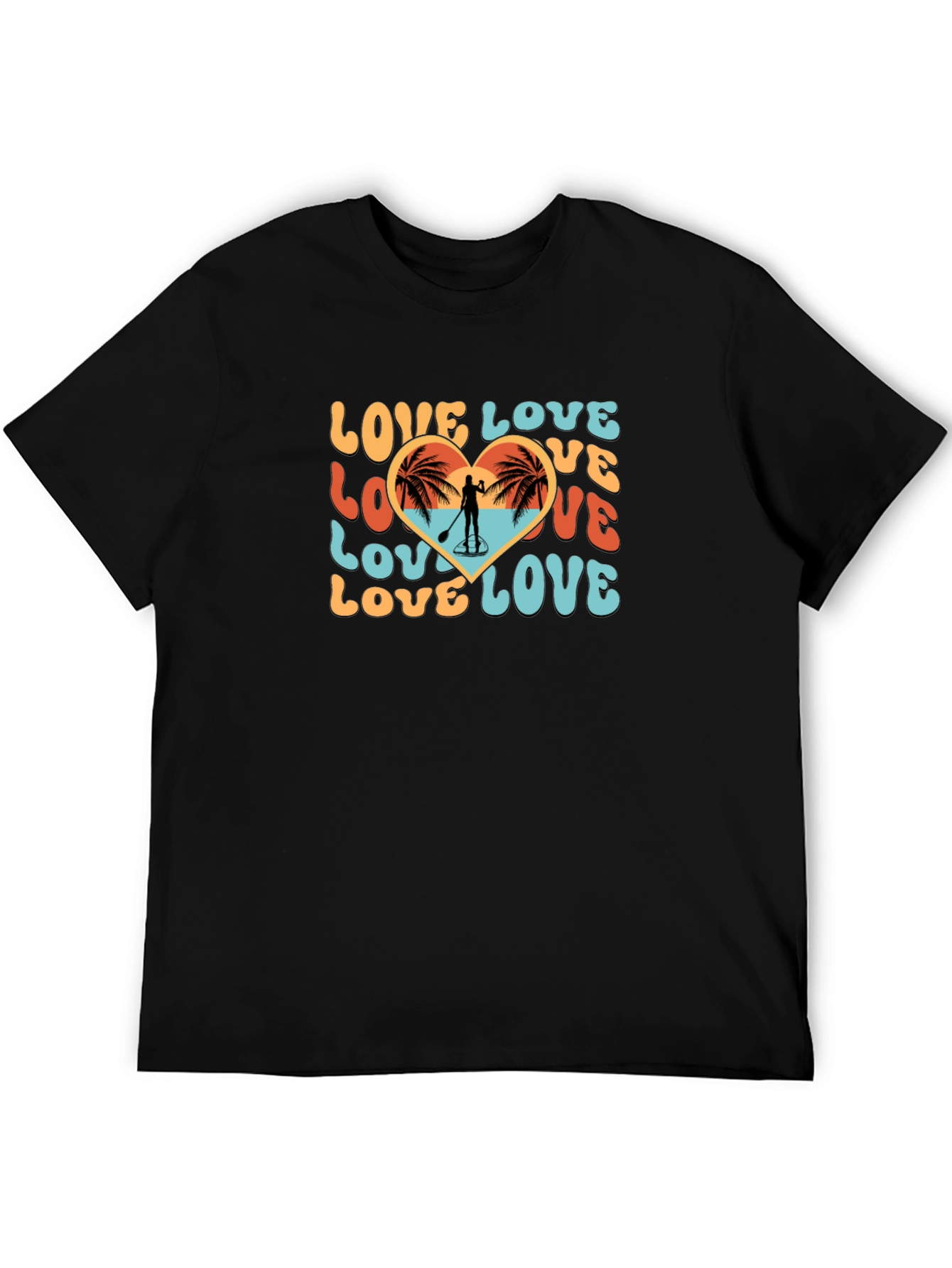 Love Paddleboard T-Shirt Beach Heart Tee